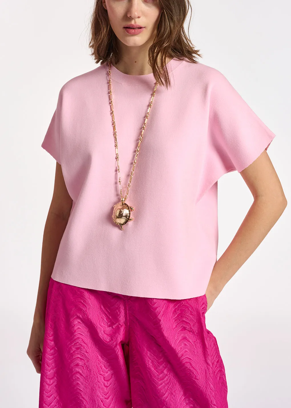 Light pink knitted top