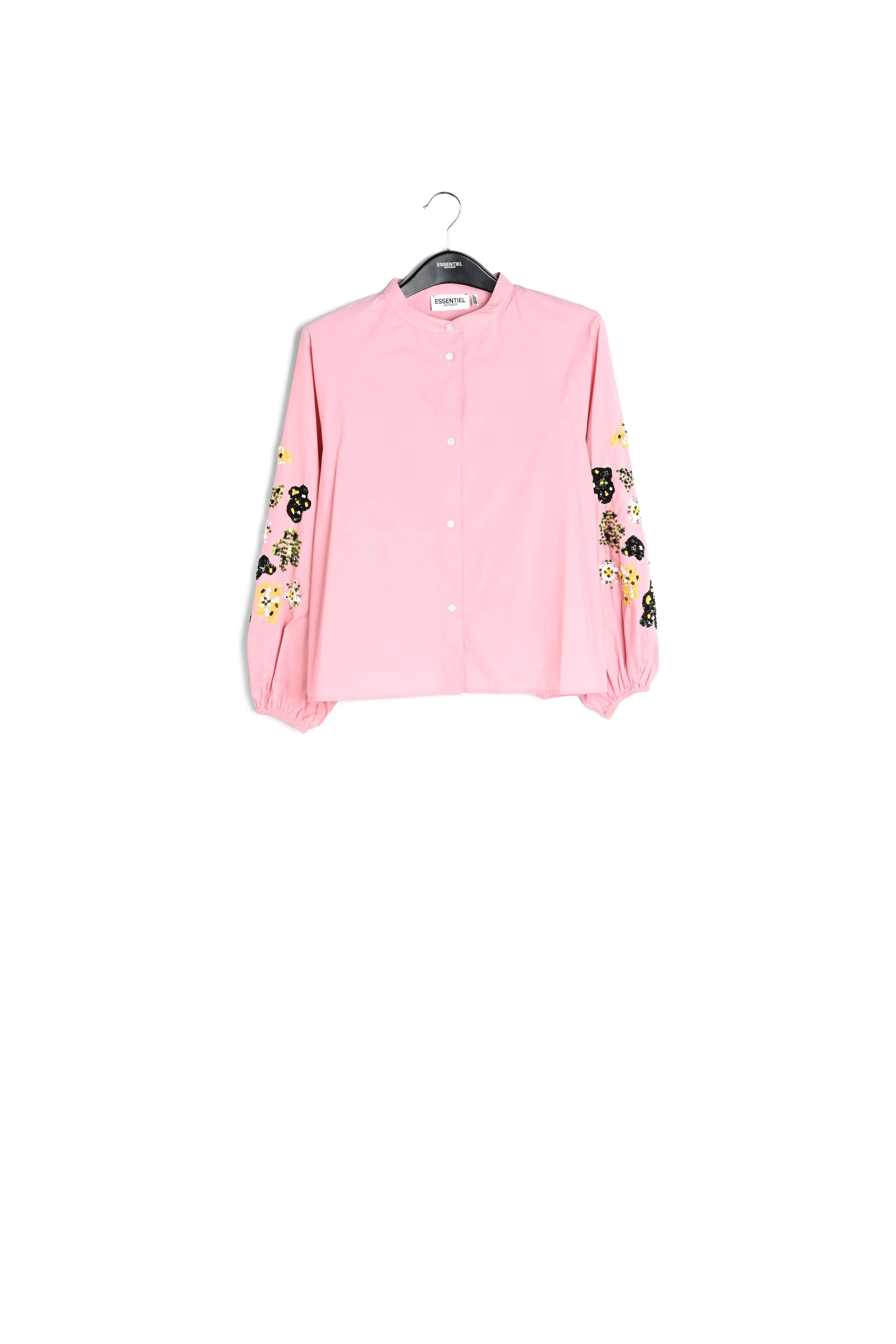 Light pink sequin-embroidered shirt