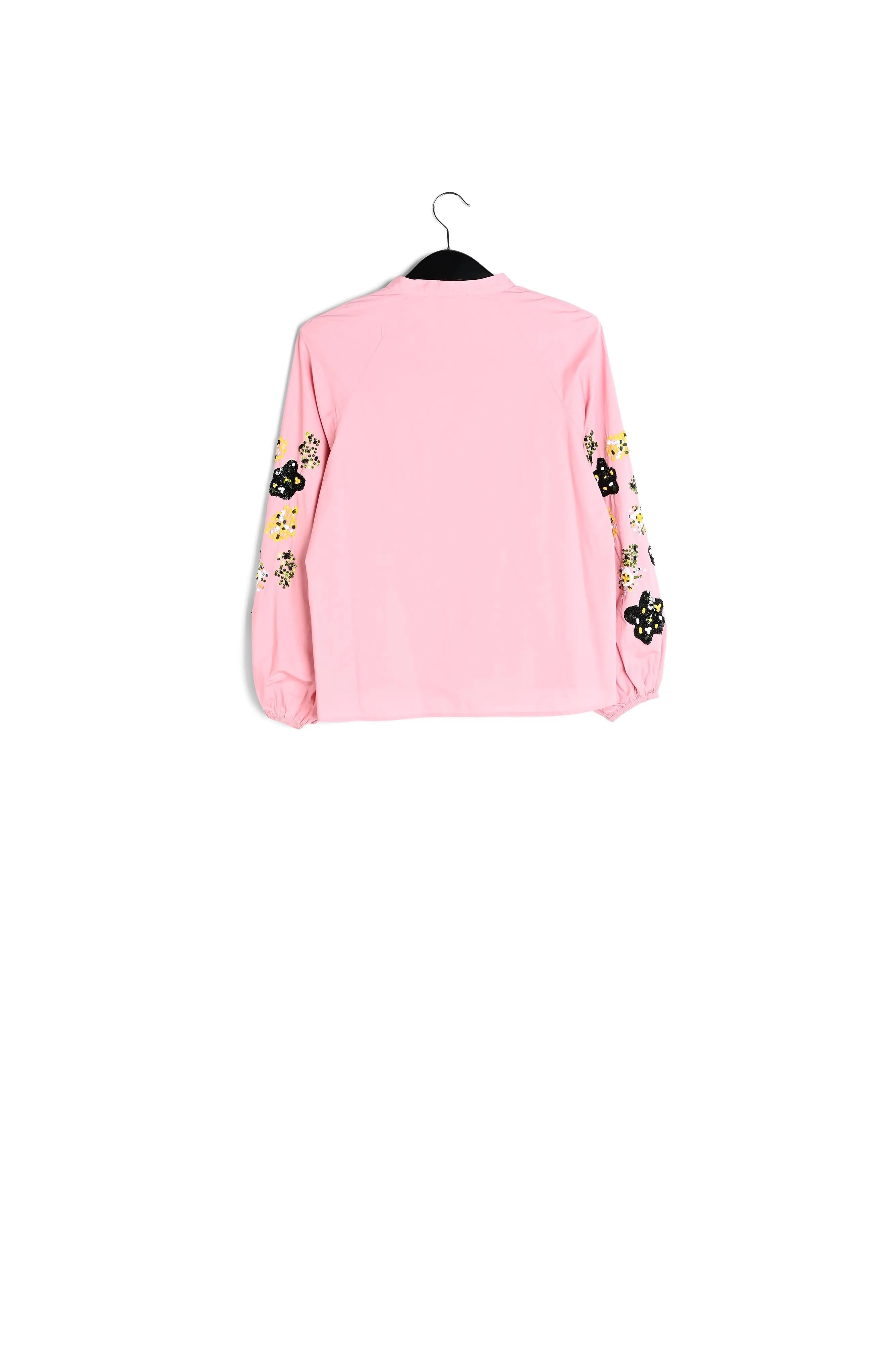 Light pink sequin-embroidered shirt