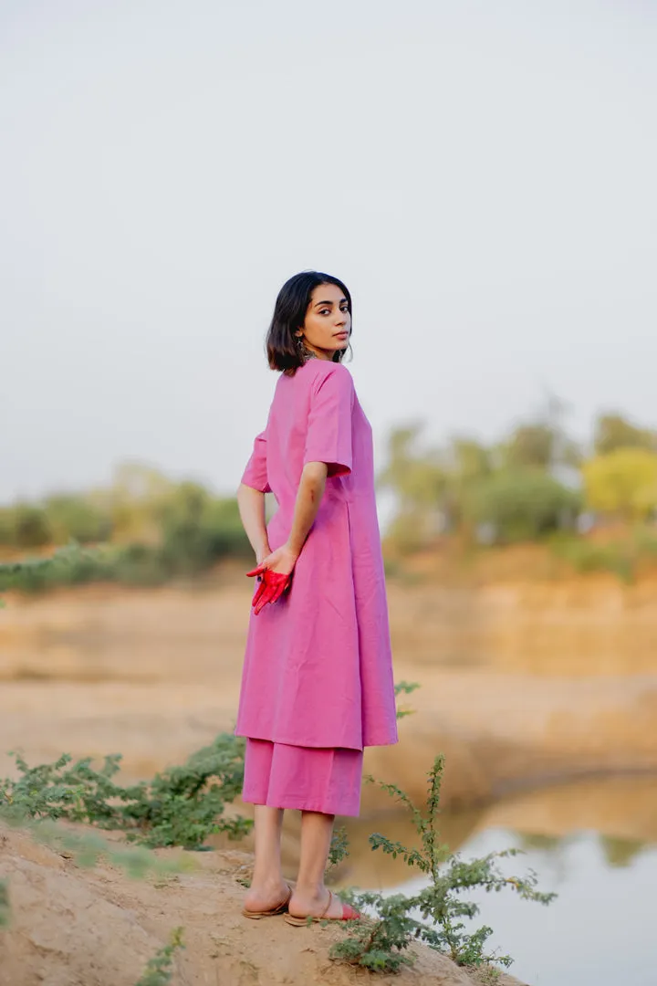 Lilac Kurta set with Jaamdani Dupatta