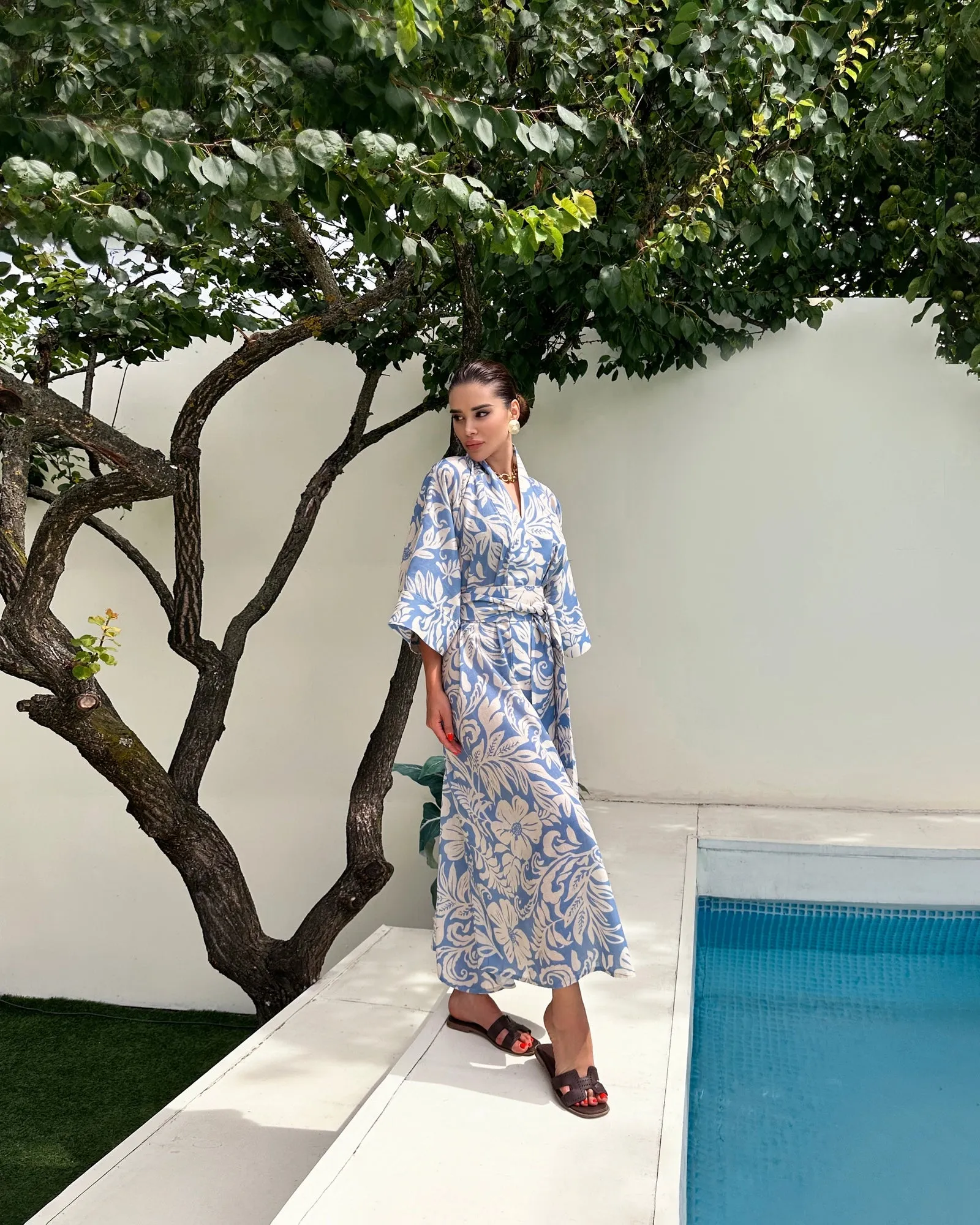 Linen Kimono Blue