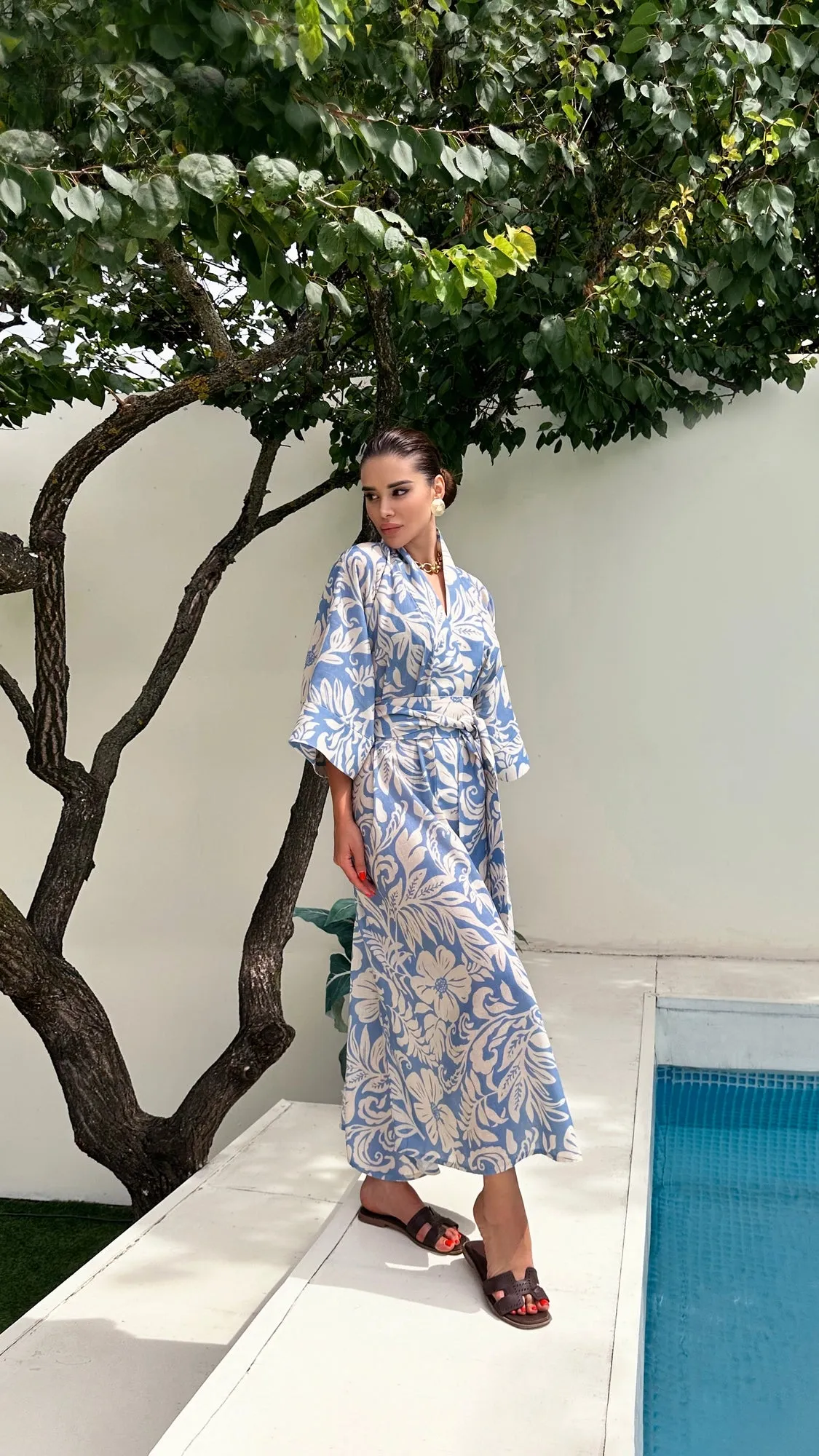 Linen Kimono Blue