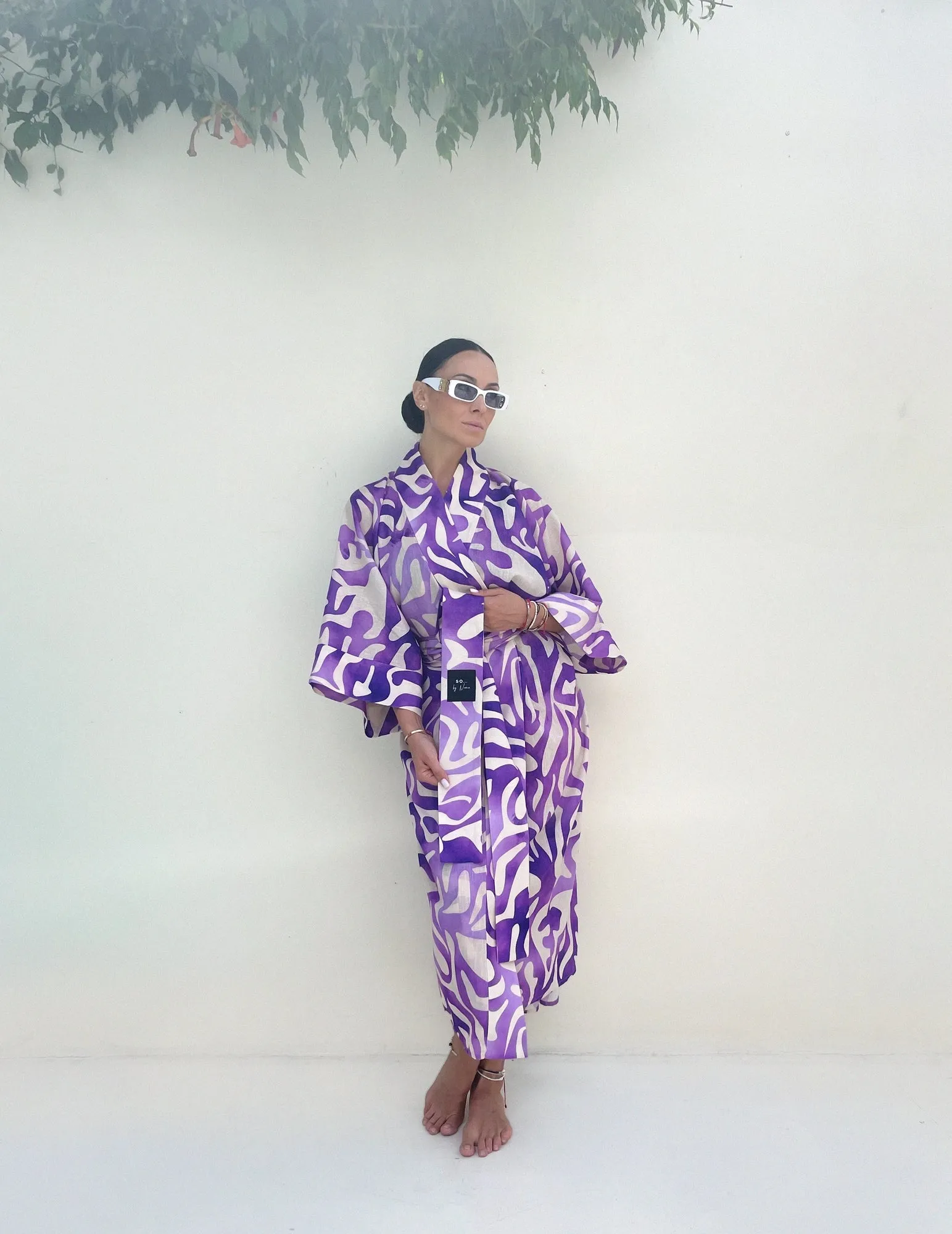 Linen Kimono Purple