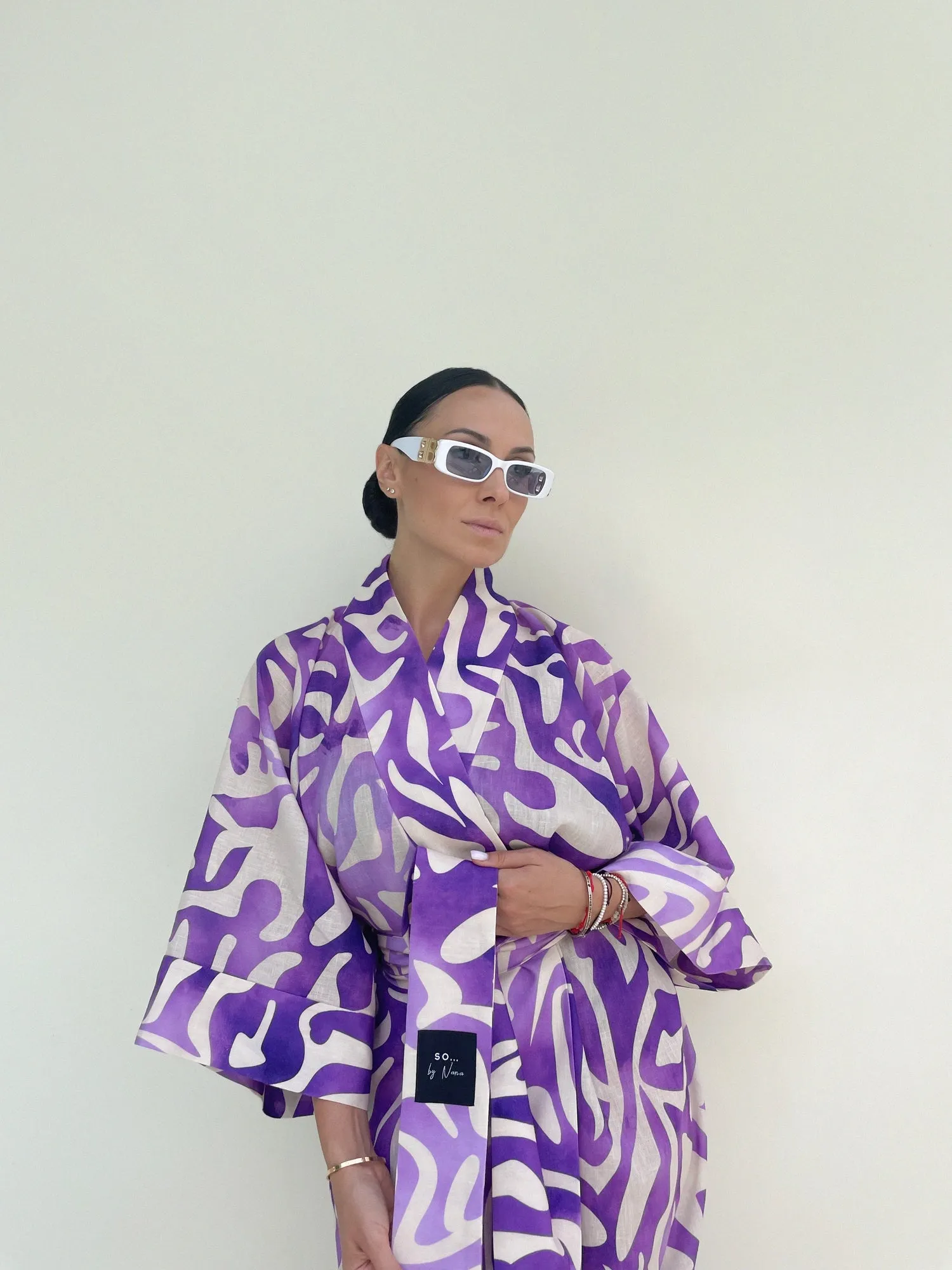 Linen Kimono Purple
