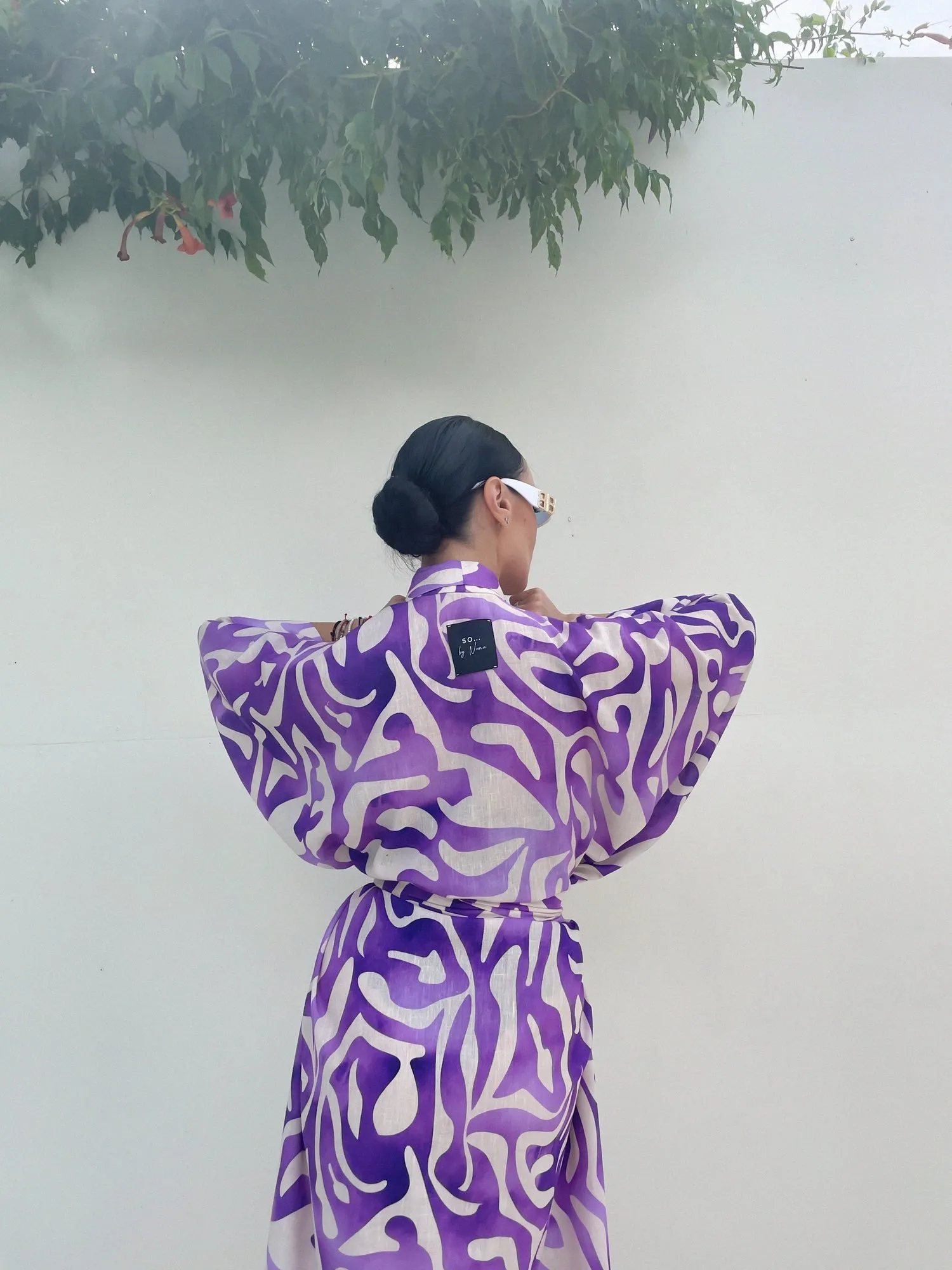 Linen Kimono Purple