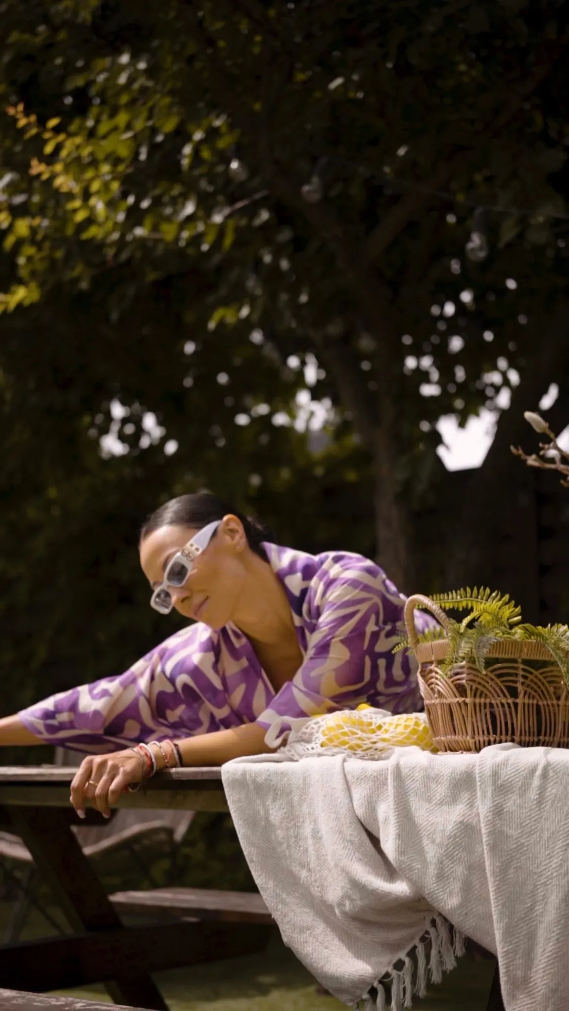 Linen Kimono Purple