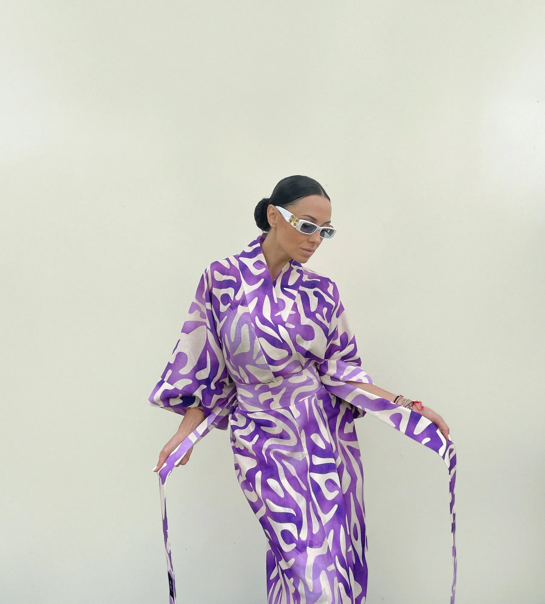 Linen Kimono Purple