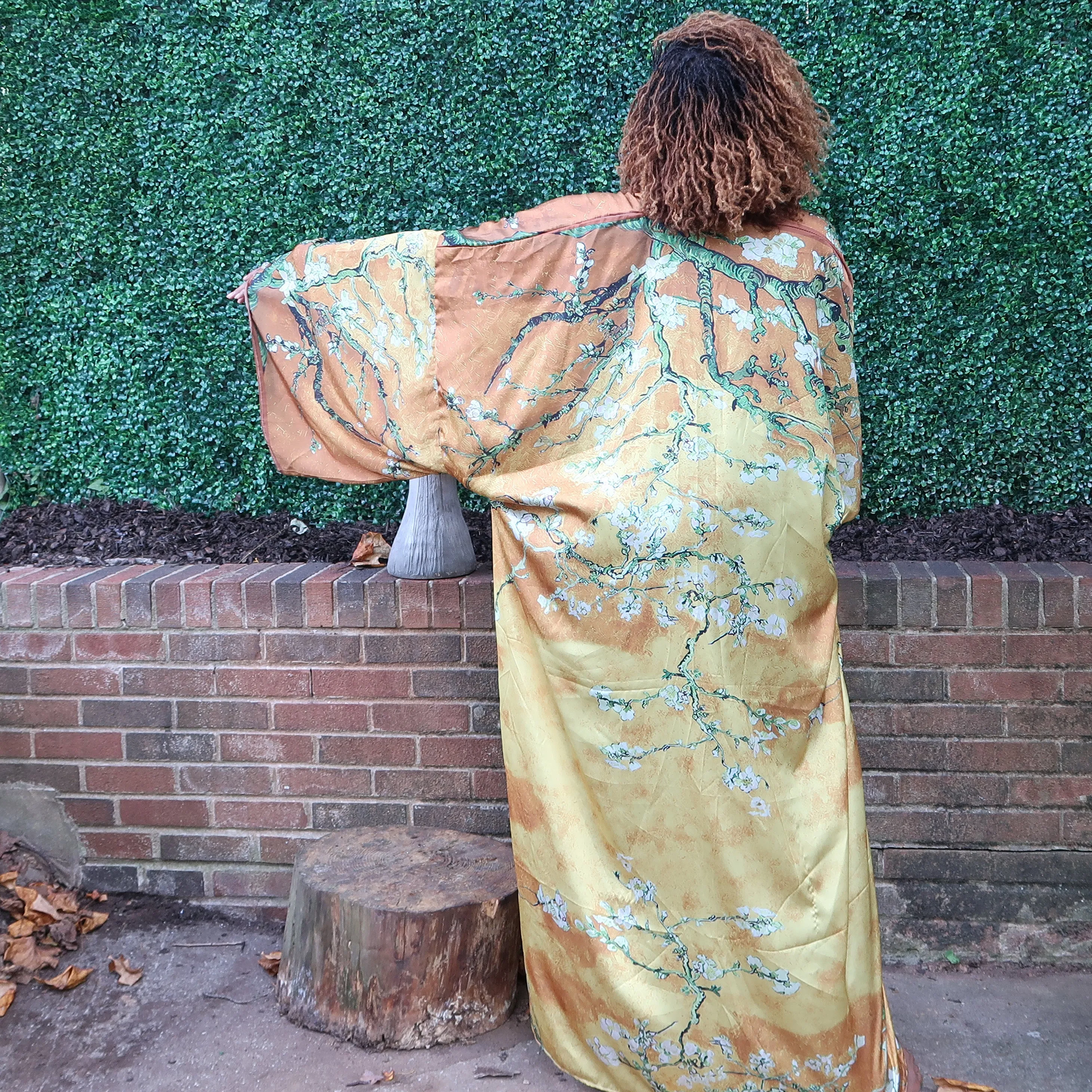 LIT | Luxury Japanese Kimono Robe (Open Front) | Floor Length Long Kimono