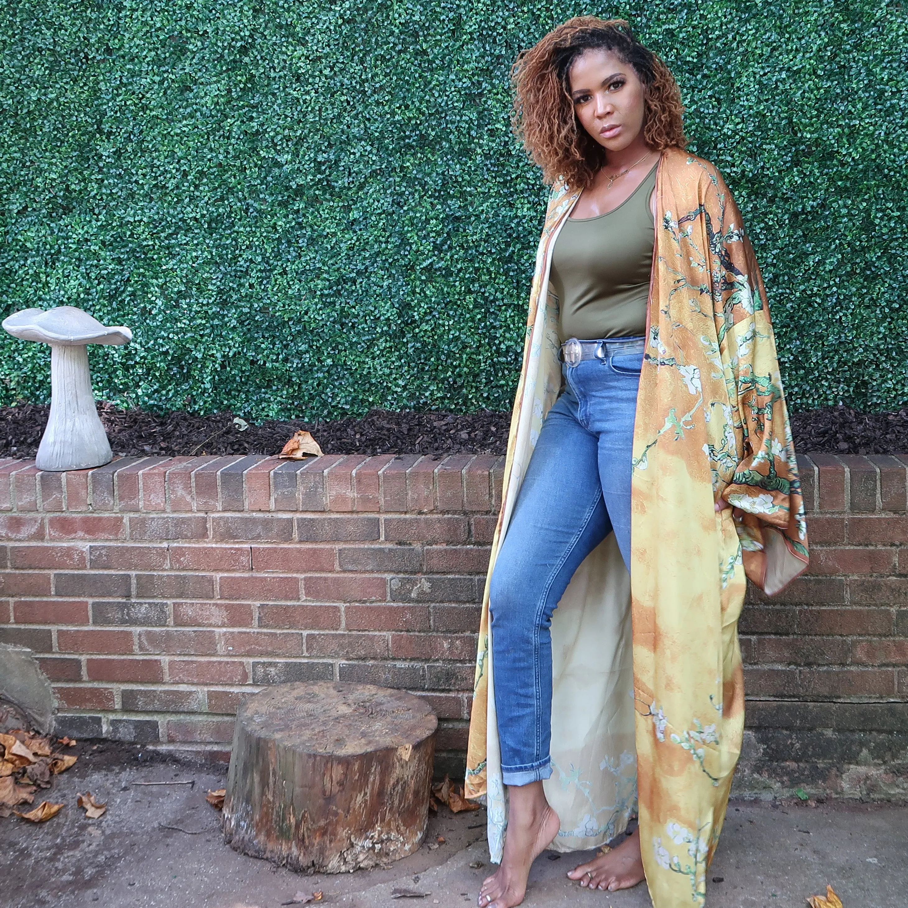 LIT | Luxury Japanese Kimono Robe (Open Front) | Floor Length Long Kimono