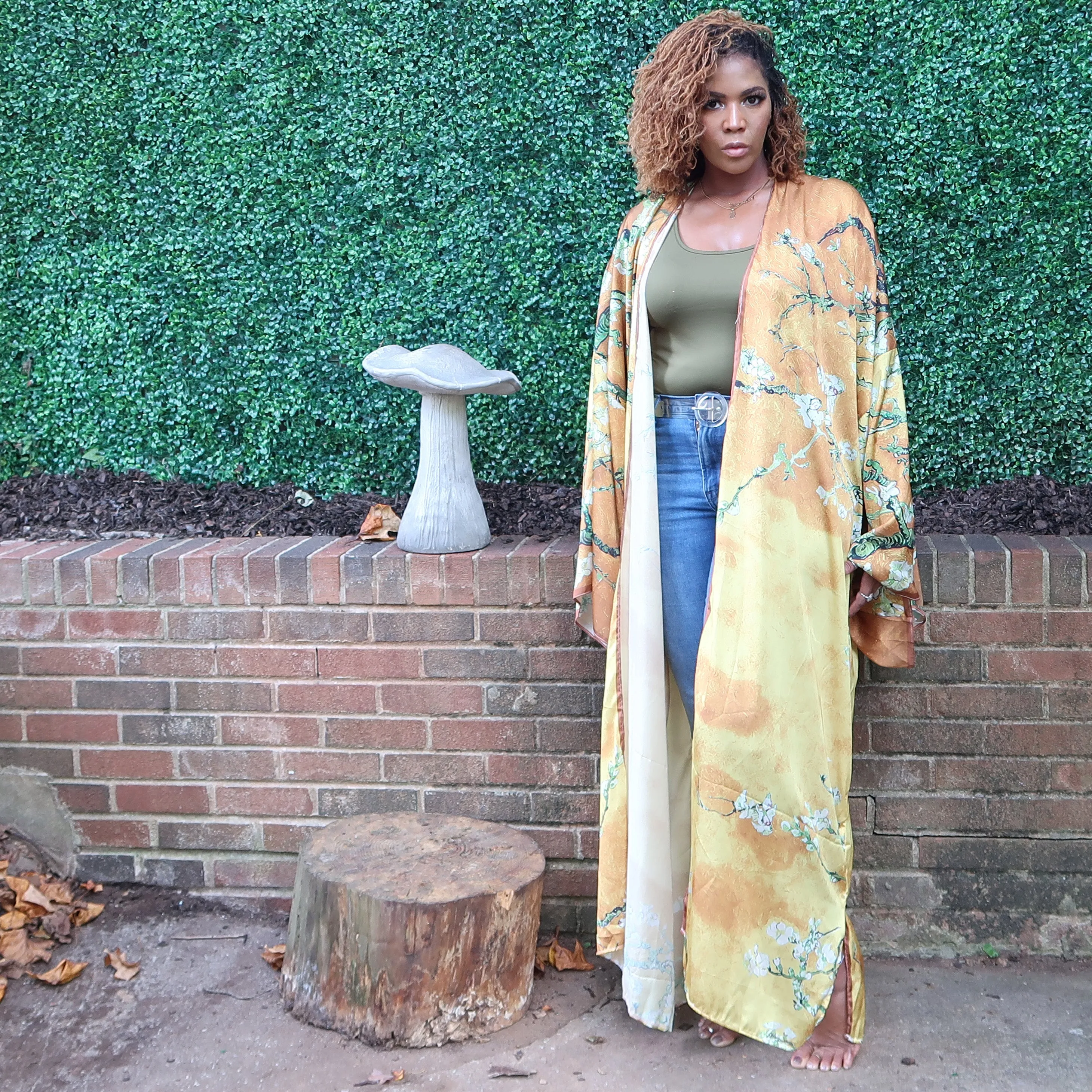 LIT | Luxury Japanese Kimono Robe (Open Front) | Floor Length Long Kimono