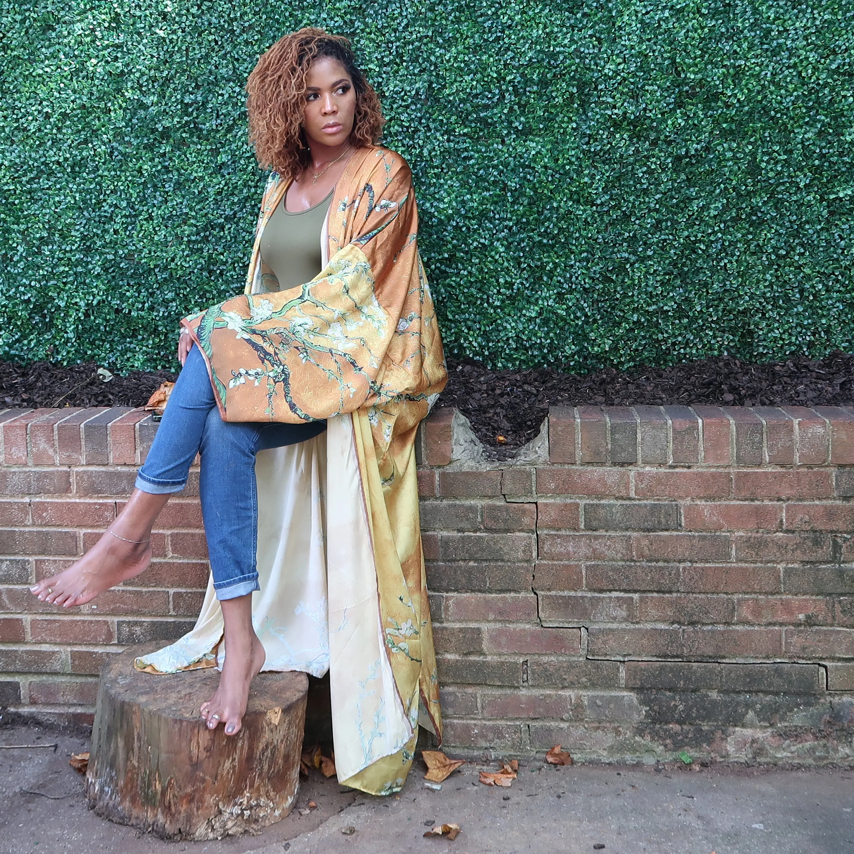 LIT | Luxury Japanese Kimono Robe (Open Front) | Floor Length Long Kimono