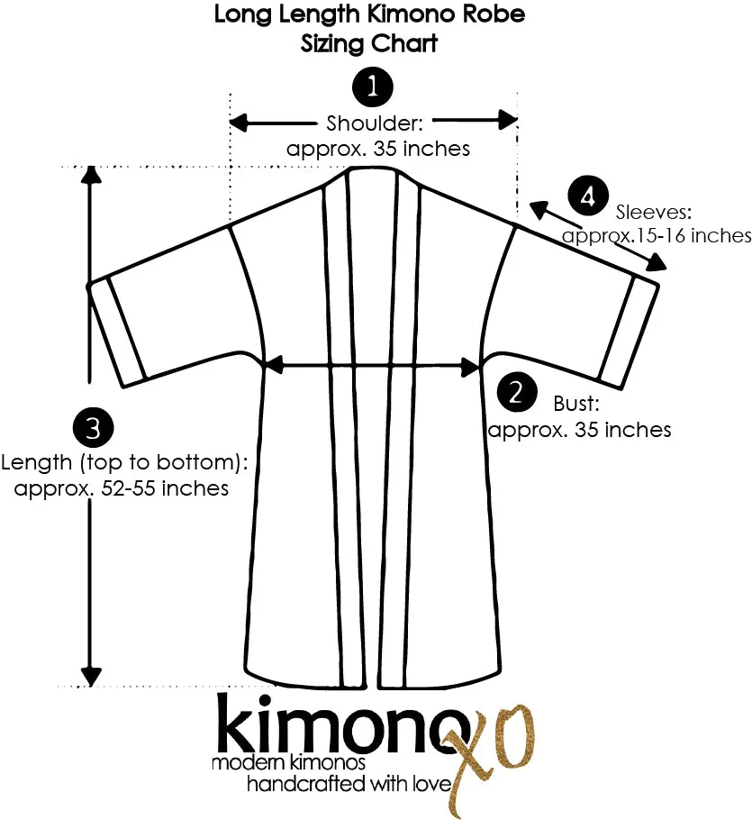 LIT | Luxury Japanese Kimono Robe (Open Front) | Floor Length Long Kimono