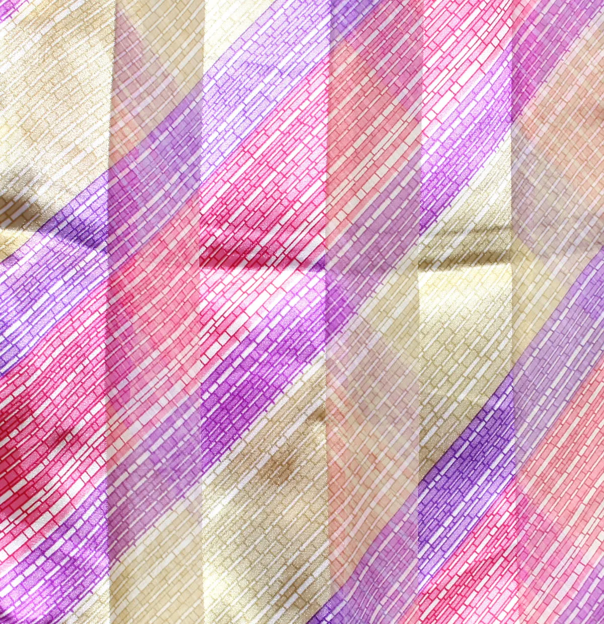 Long Scarf 60" x 13" Purple/Gold/Purple Design
