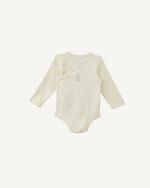 Long-sleeve Kimono Bodysuit - Sail Boat