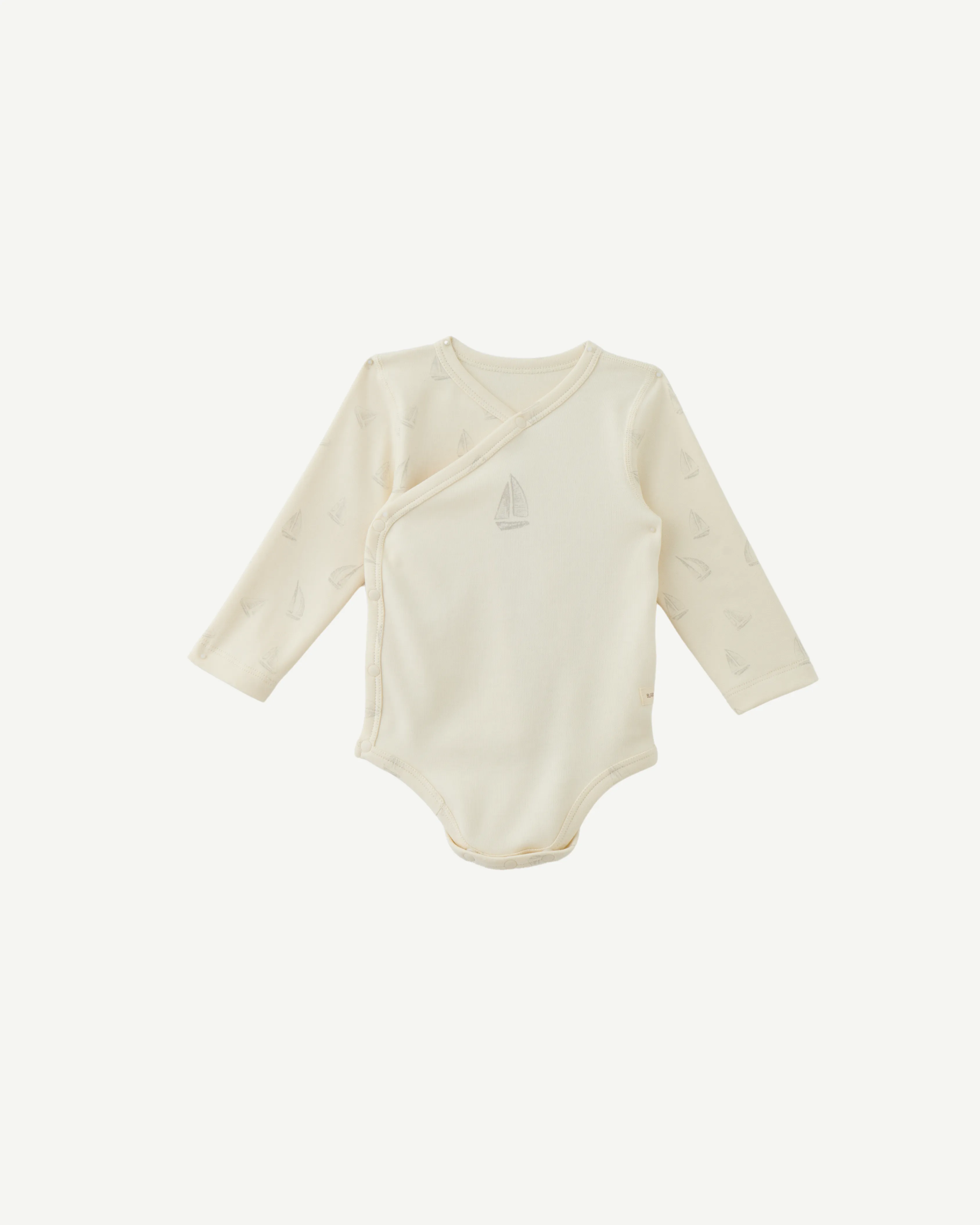 Long-sleeve Kimono Bodysuit - Sail Boat