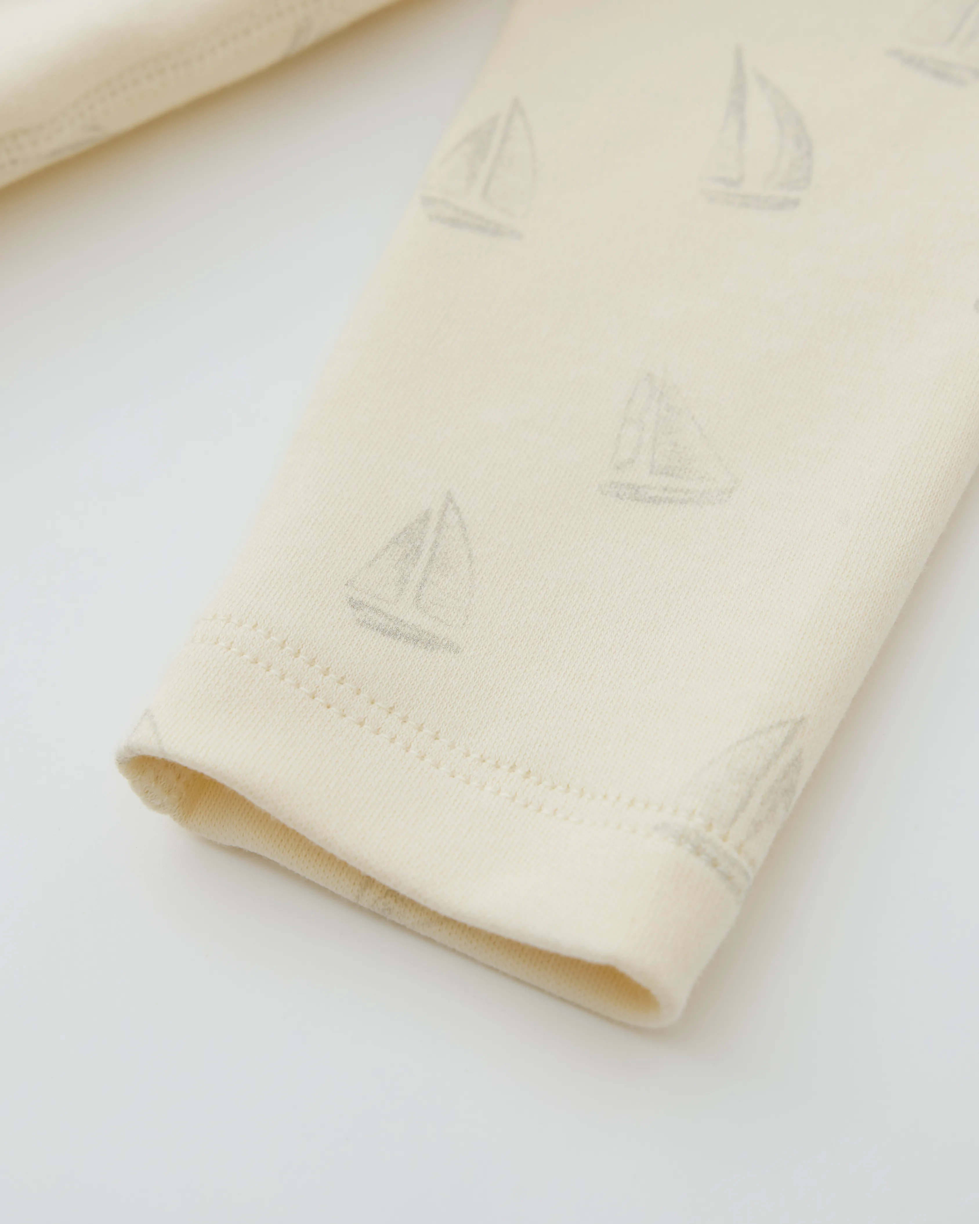 Long-sleeve Kimono Bodysuit - Sail Boat