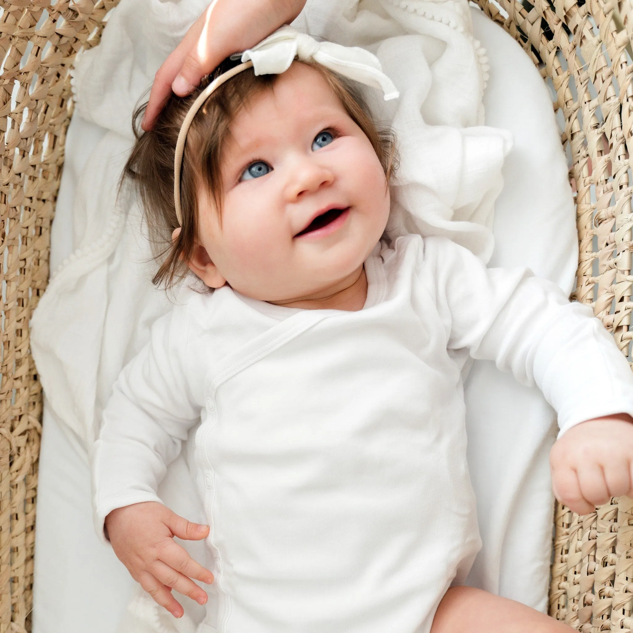 Long Sleeve Kimono Bodysuit Set - White