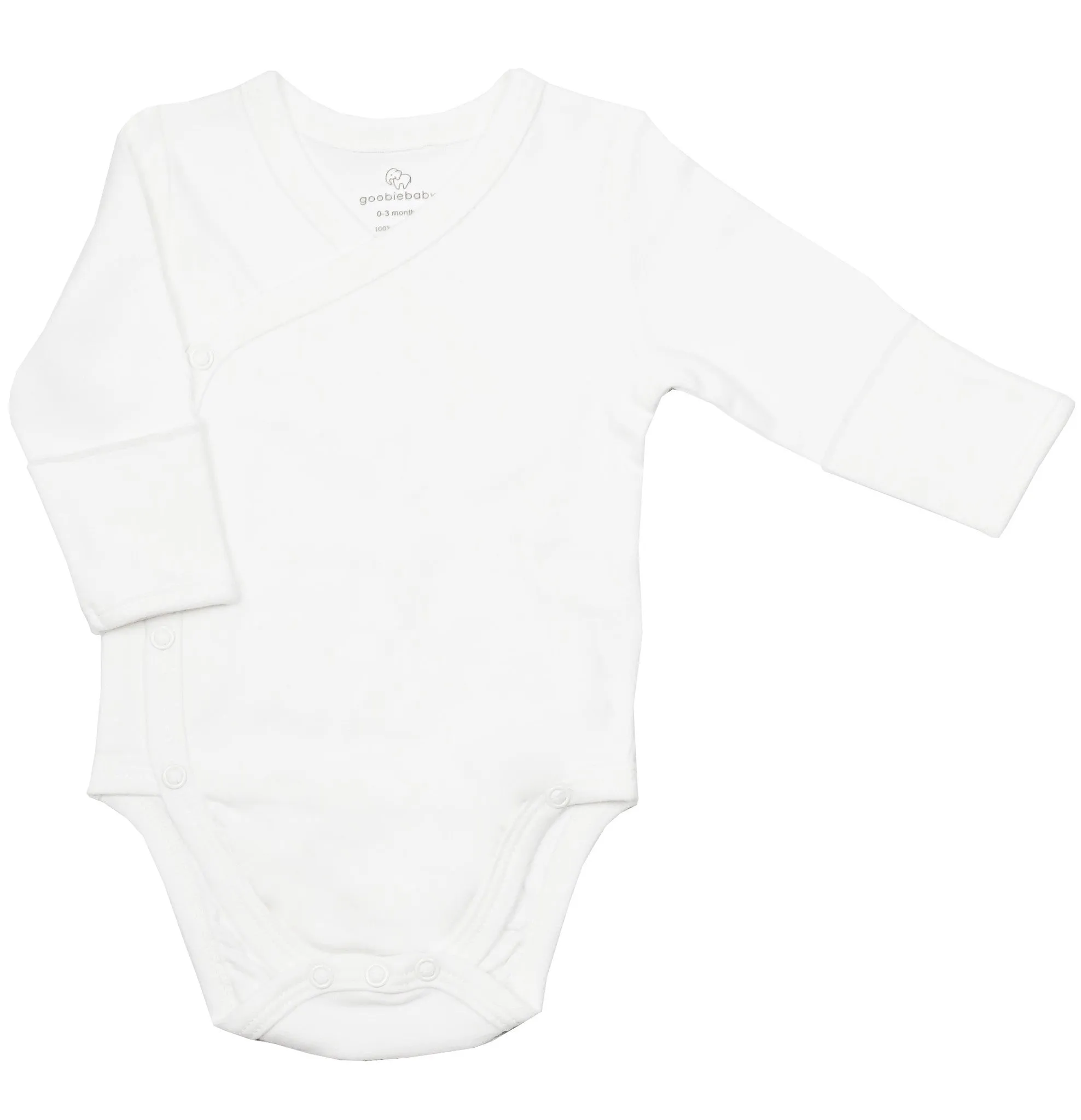 Long Sleeve Kimono Bodysuit Set - White