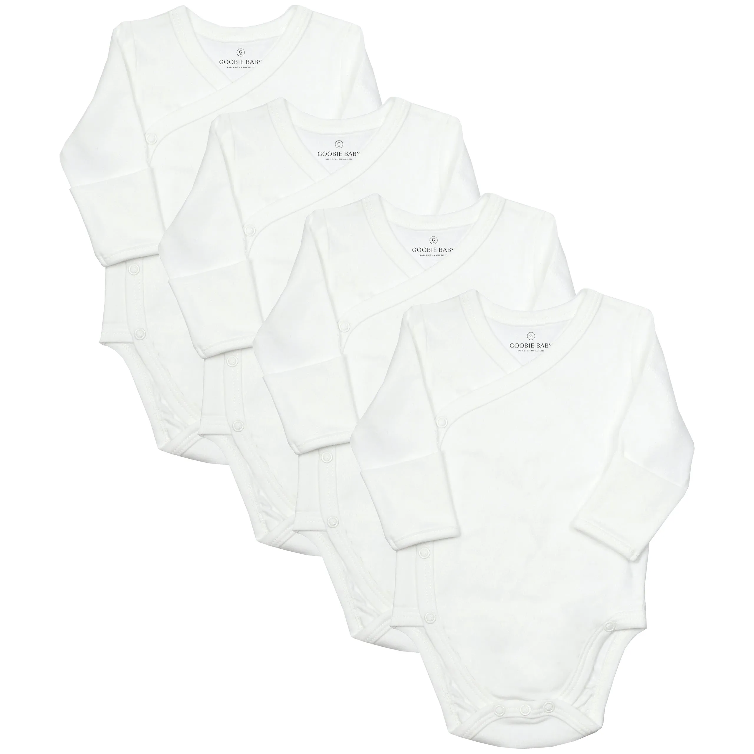 Long Sleeve Kimono Bodysuit Set - White