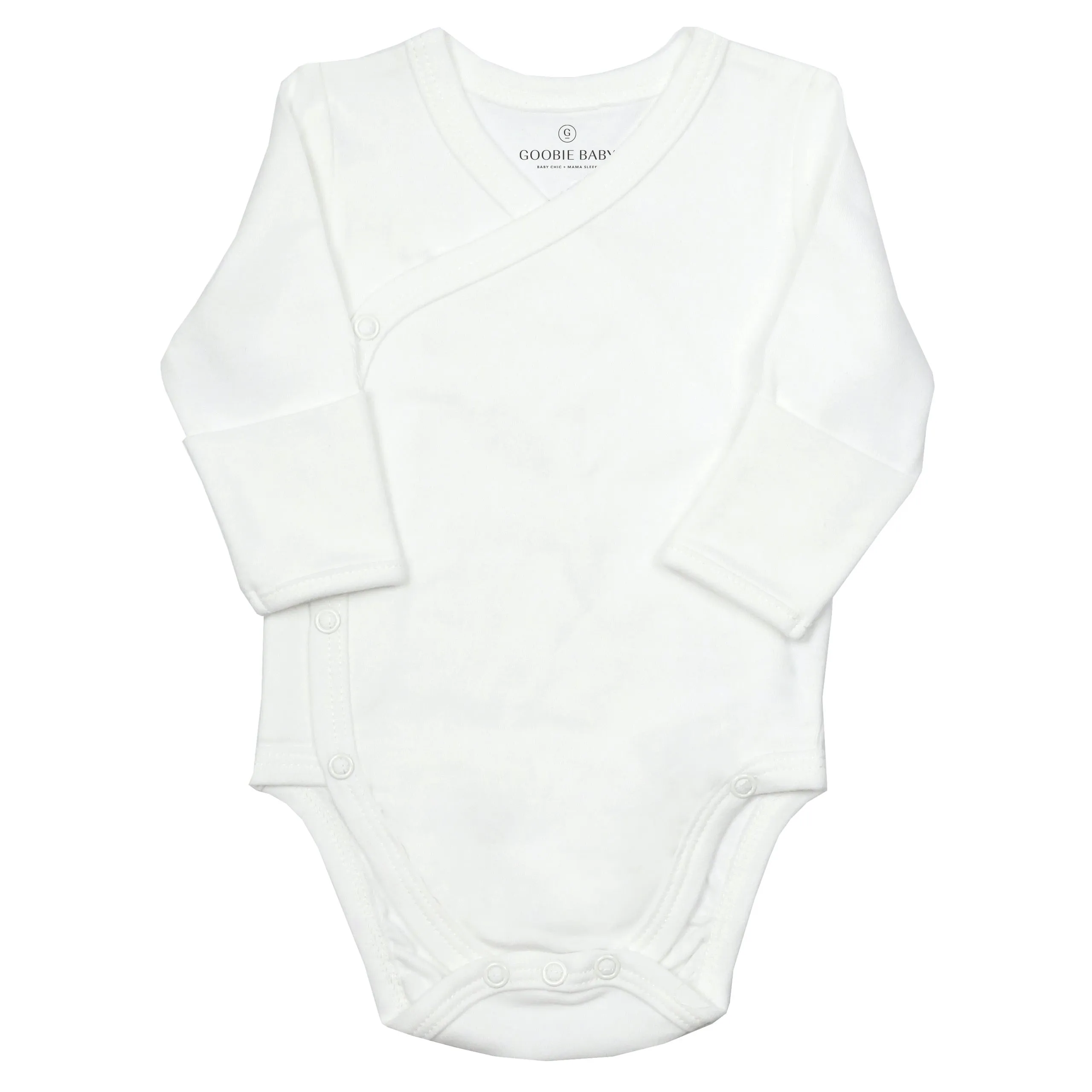 Long Sleeve Kimono Bodysuit Set - White
