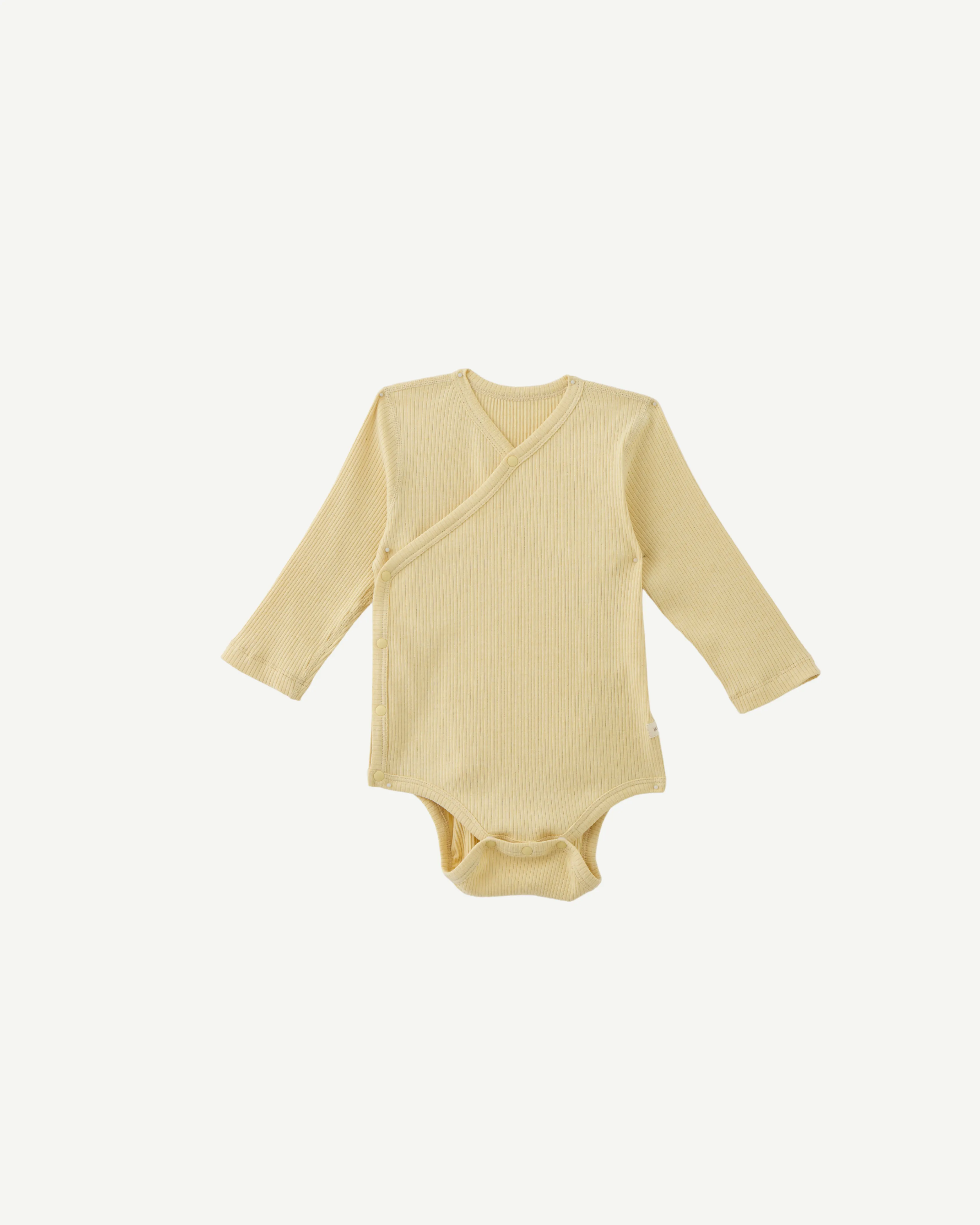 Long-sleeve Kimono Bodysuit - Yellow
