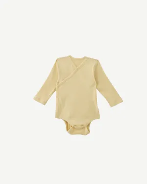 Long-sleeve Kimono Bodysuit - Yellow