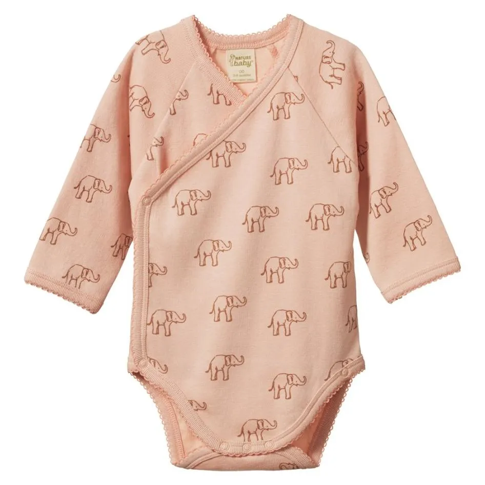 L/S Kimono Bodysuit - Elephant Rose Dust
