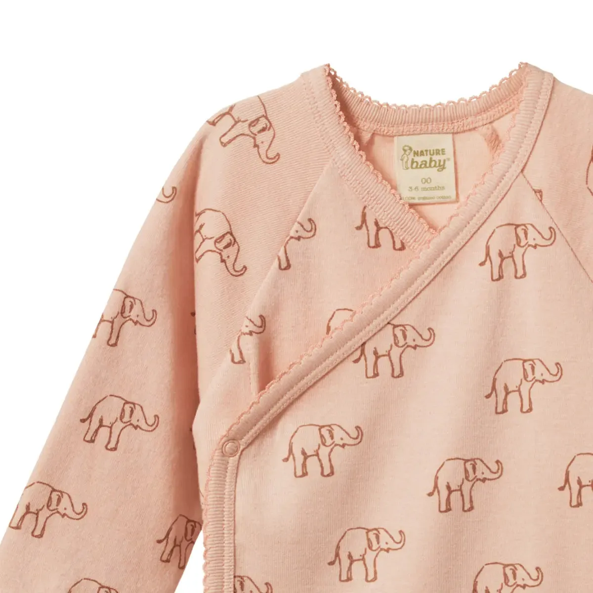 L/S Kimono Bodysuit - Elephant Rose Dust