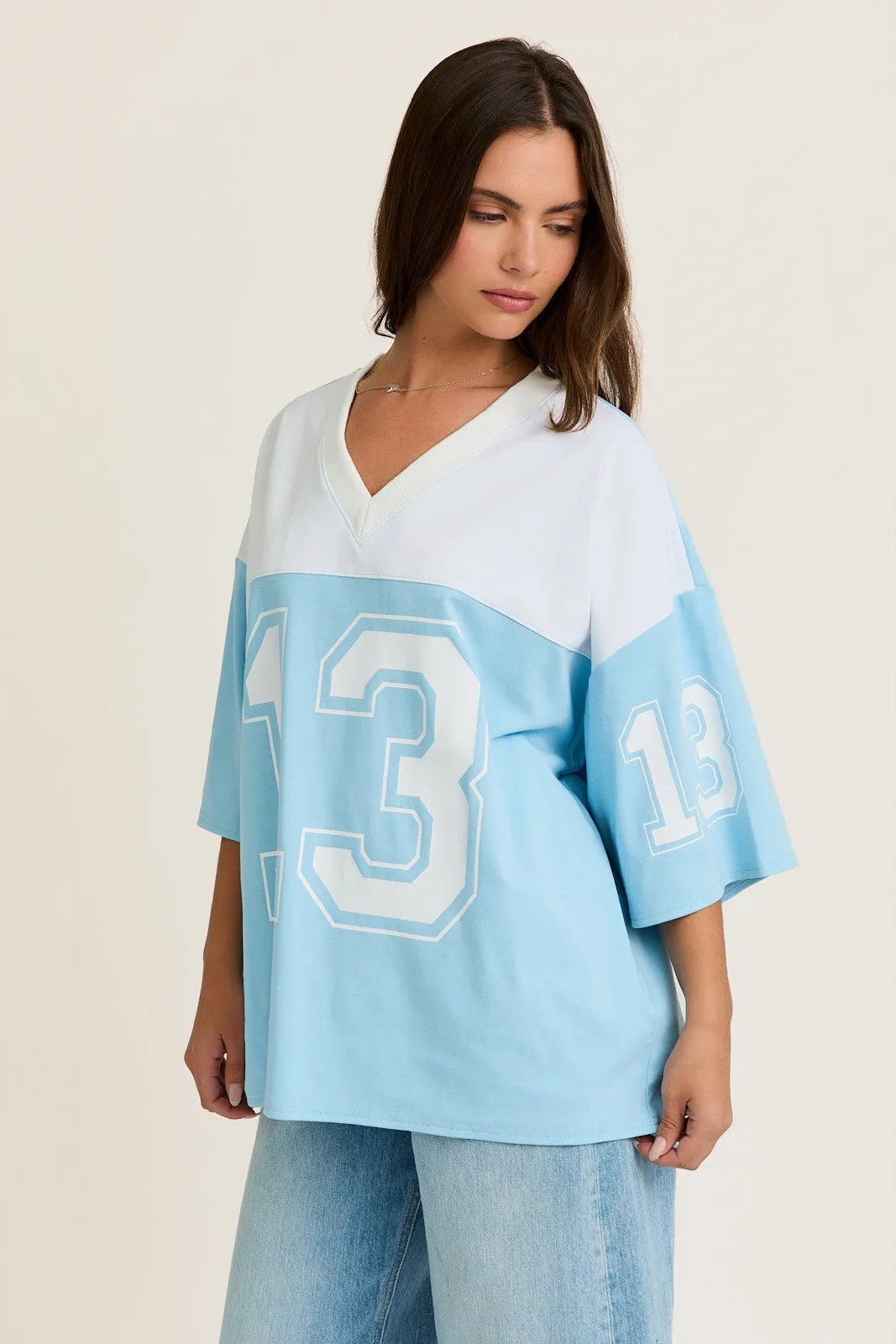 Lucky 13 Blue Oversized Jersey