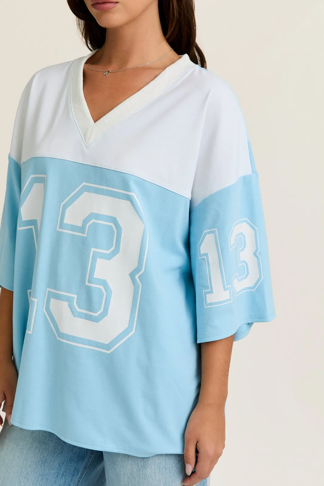Lucky 13 Blue Oversized Jersey