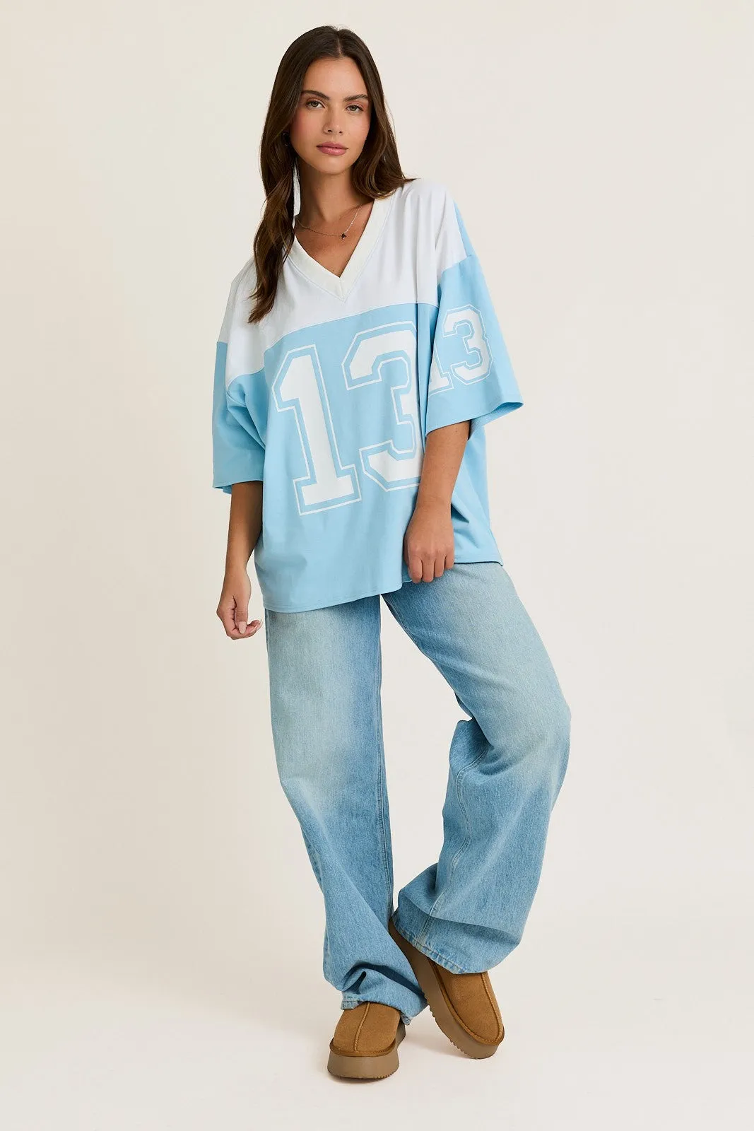 Lucky 13 Blue Oversized Jersey