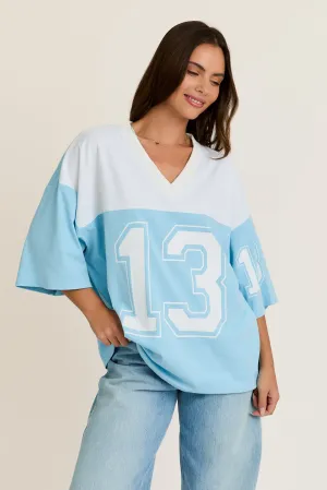 Lucky 13 Blue Oversized Jersey