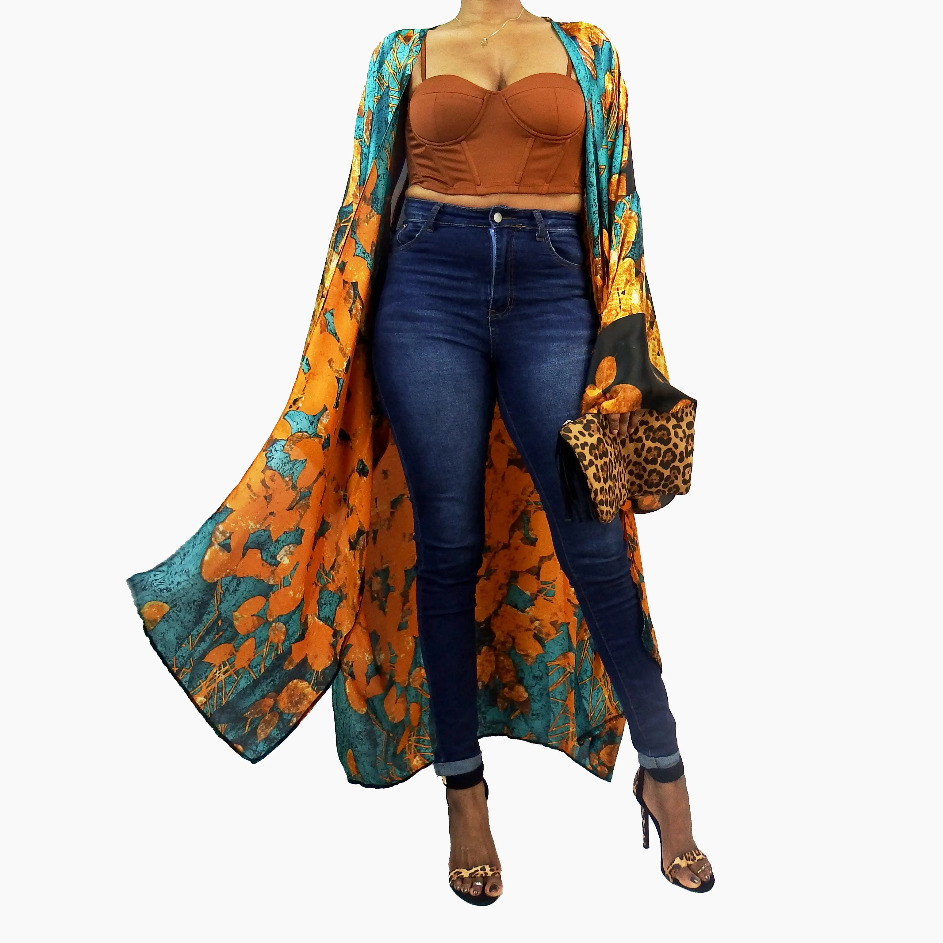 Lush | Kimono Duster (Open Front) | Floor Length Long Robe