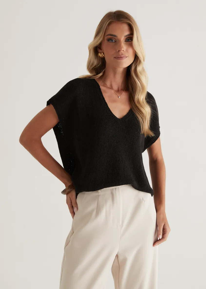Melrose Knit Top - Black