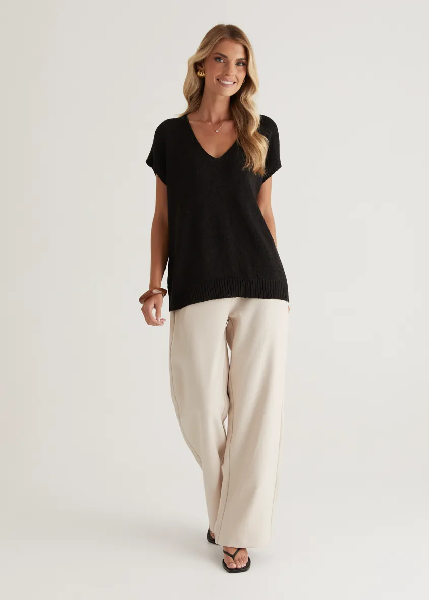 Melrose Knit Top - Black