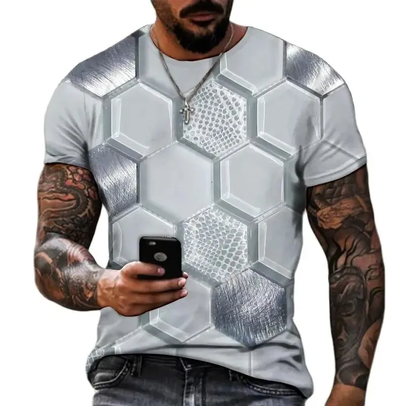 Men's 3D Hip Hop O-neck Oversized Tee