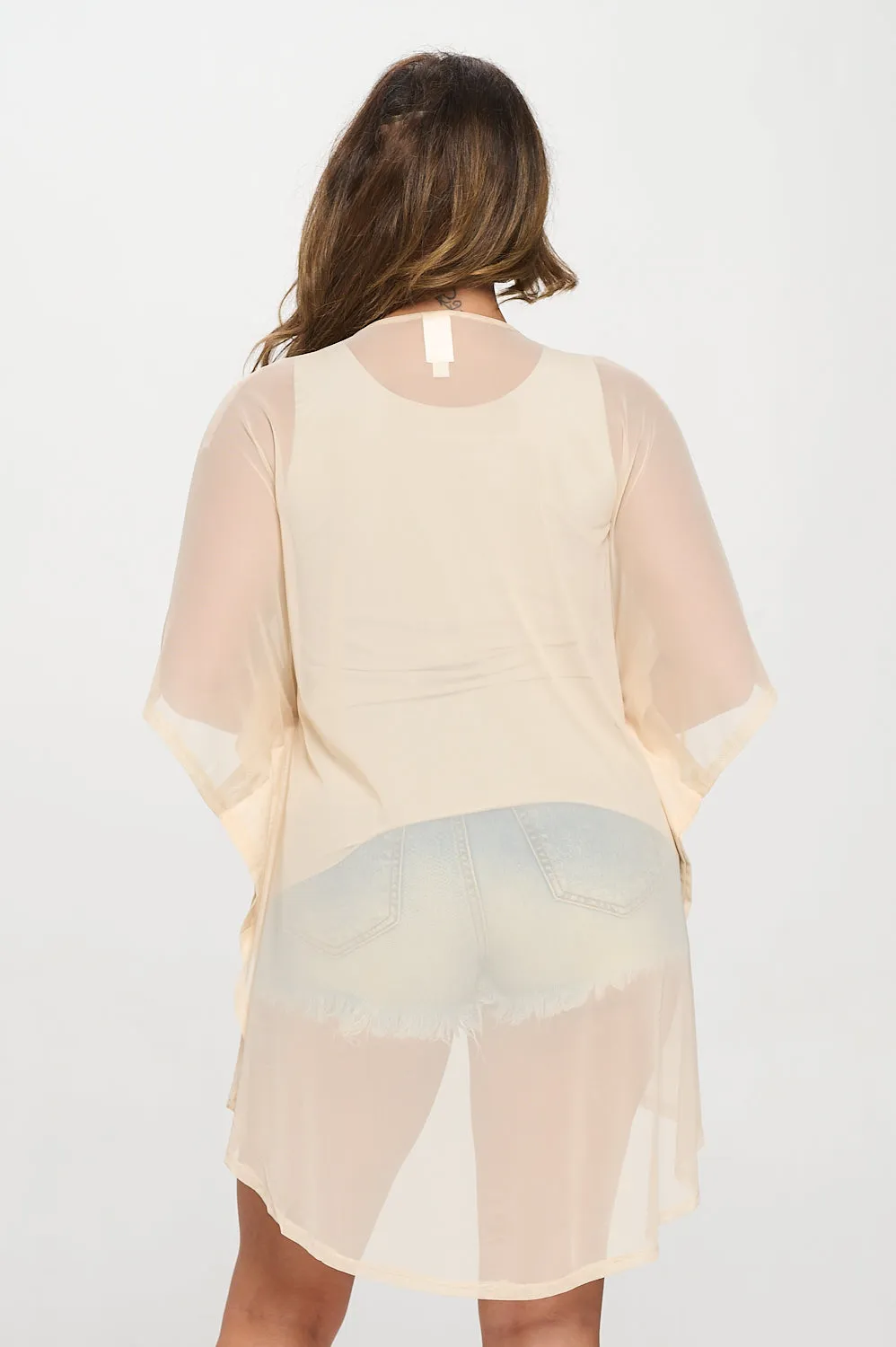 MESH DOLMAN KIMONO CASUAL CARDIGAN