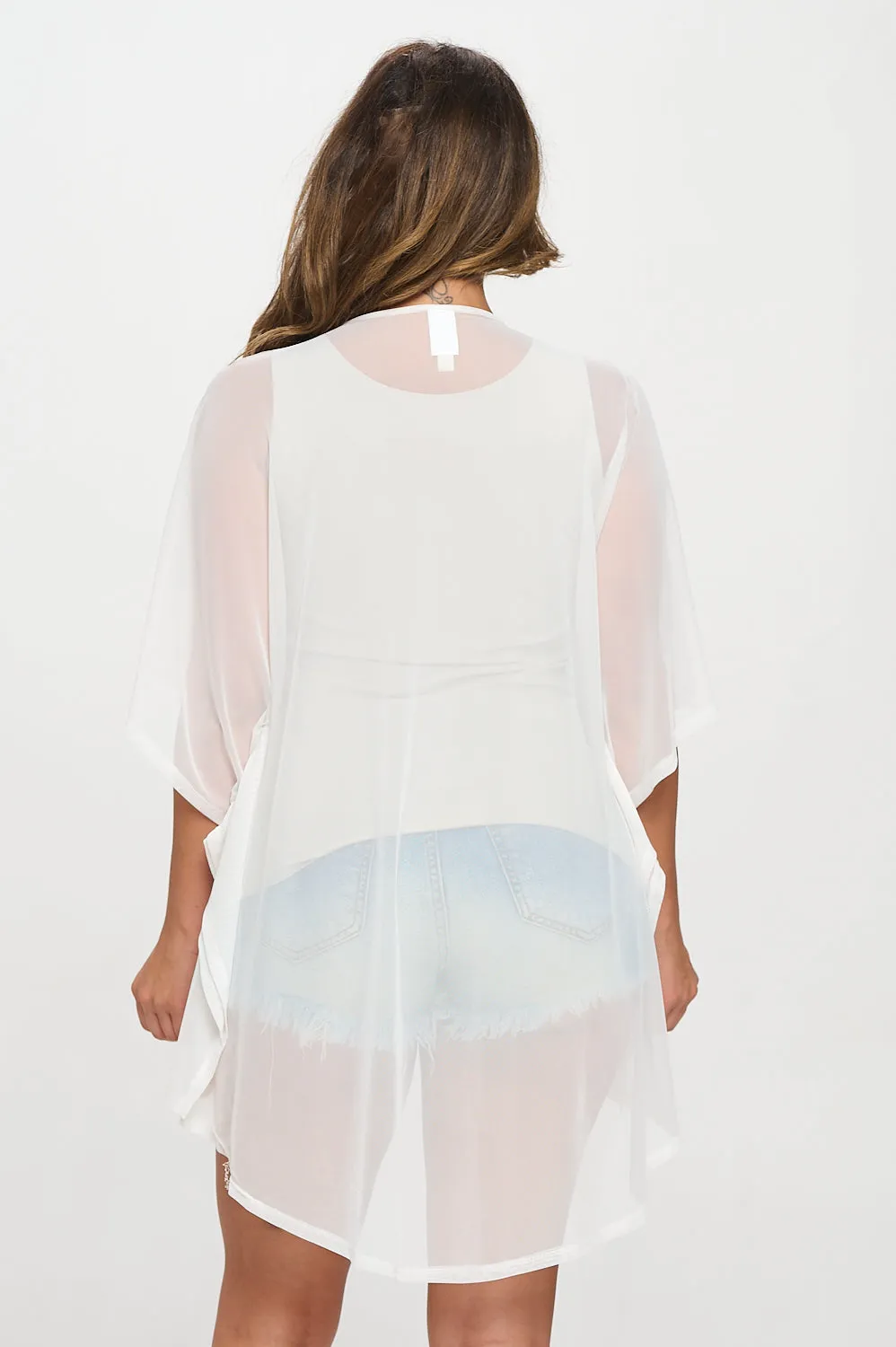 MESH DOLMAN KIMONO CASUAL CARDIGAN