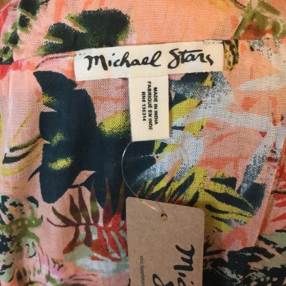 Michael Stars Botanical Floral Reversible Ruana OS