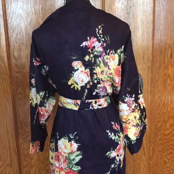 Michael Stars Botanical Floral Reversible Ruana OS