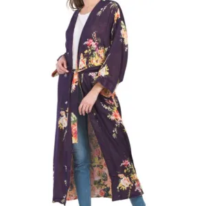Michael Stars Botanical Floral Reversible Ruana OS