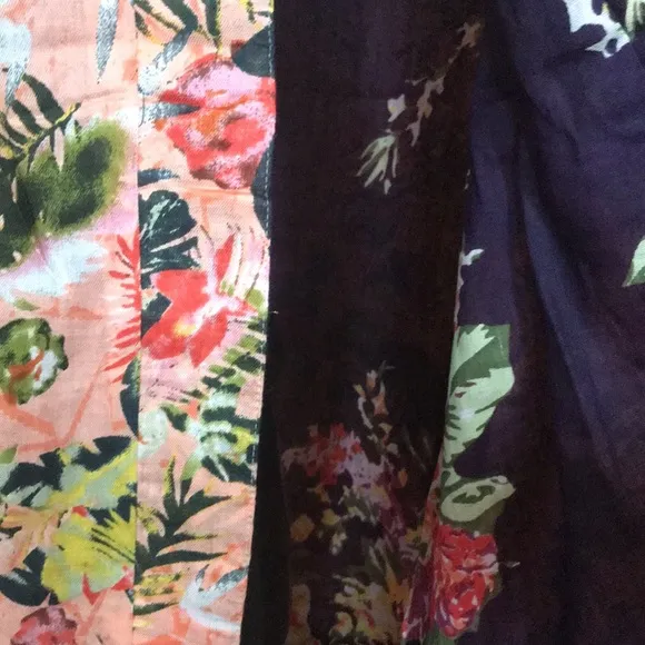 Michael Stars Botanical Floral Reversible Ruana OS