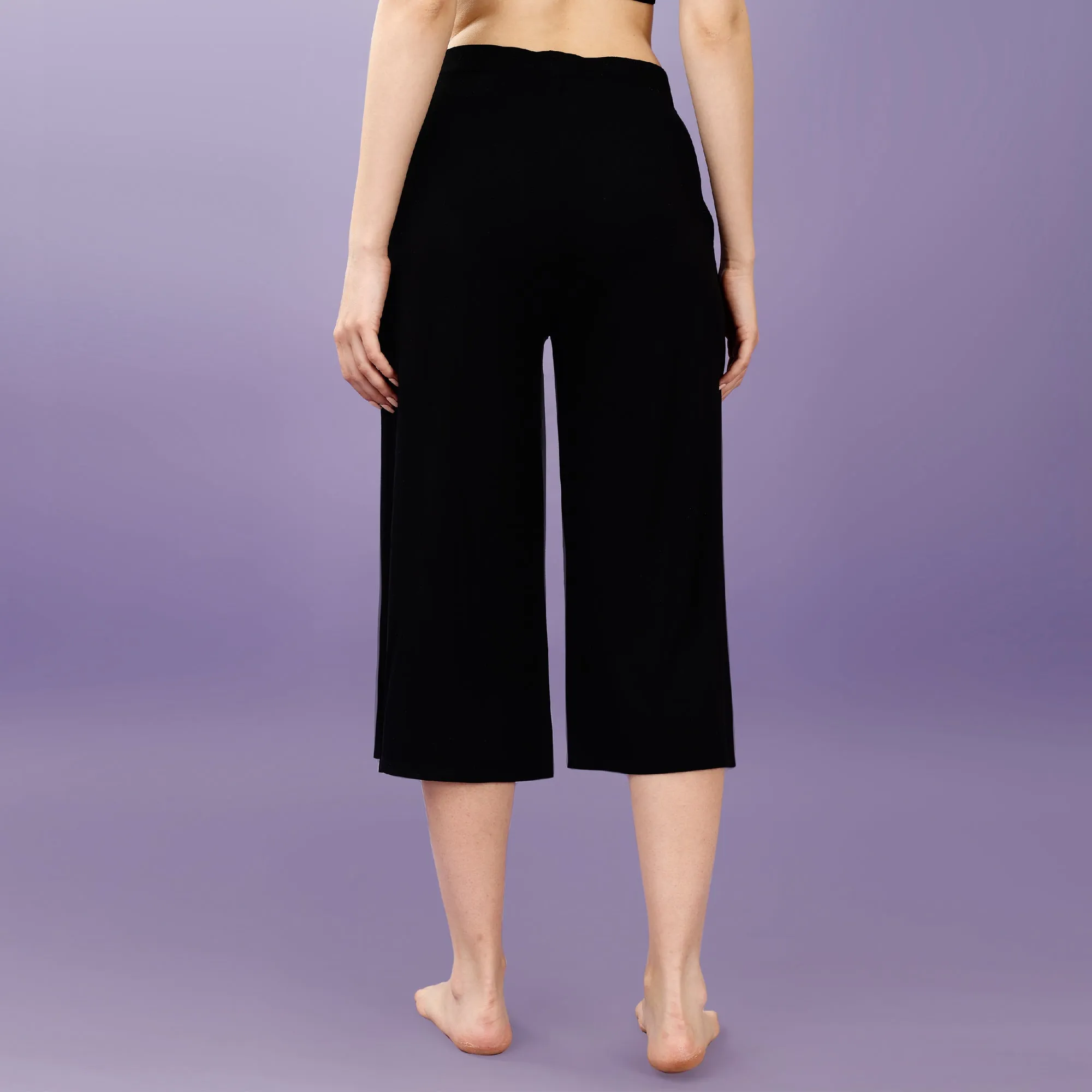 Mid Rise Flared Lounge Culottes 3/4 Length with Pockets