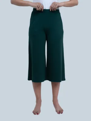 Mid Rise Flared Lounge Culottes 3/4 Length with Pockets
