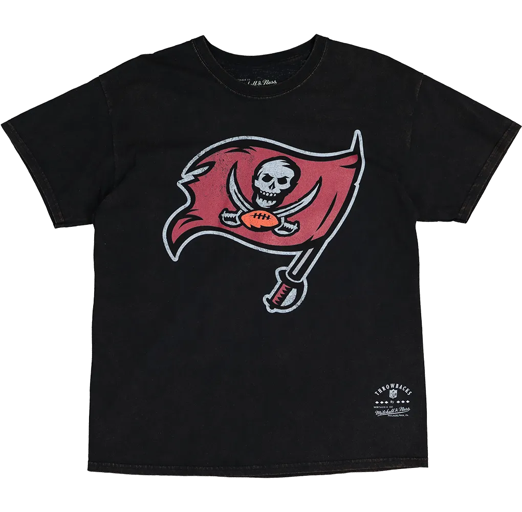 Mitchell and Ness Tampa Bay Buccaneers Oversized Extra Large Logo T-Shirt Vintage Black