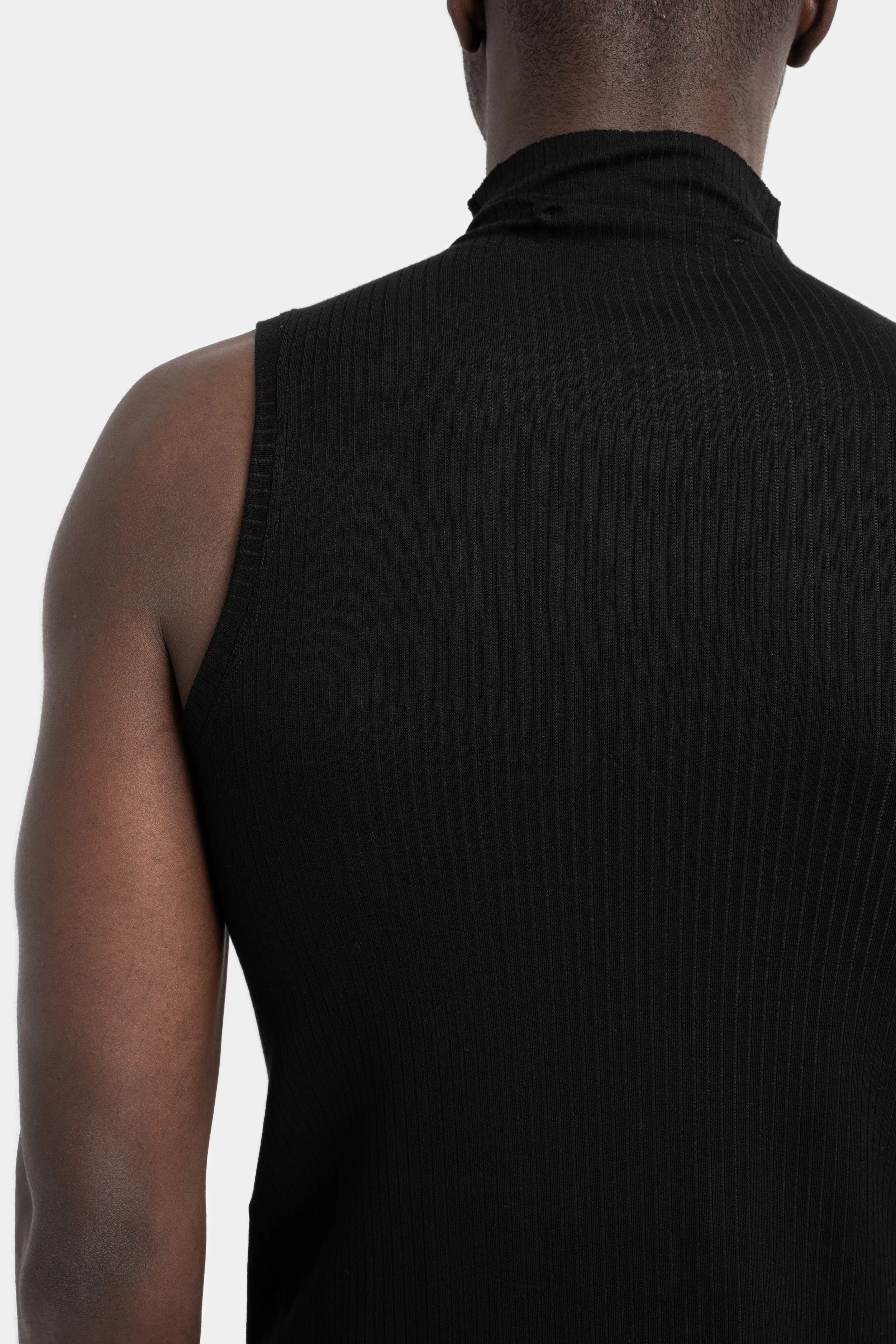 Mock neck ribbed tank top