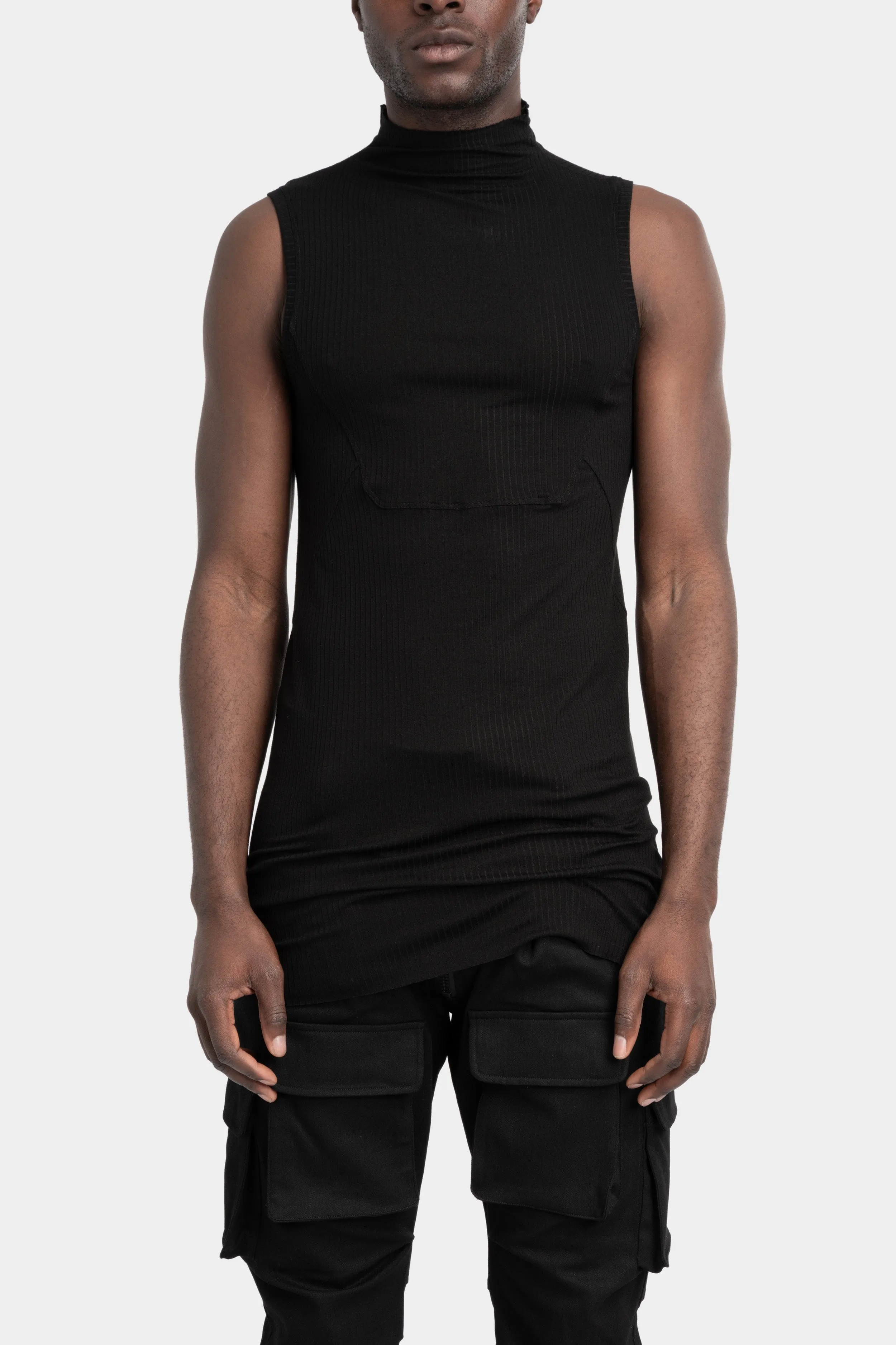 Mock neck ribbed tank top