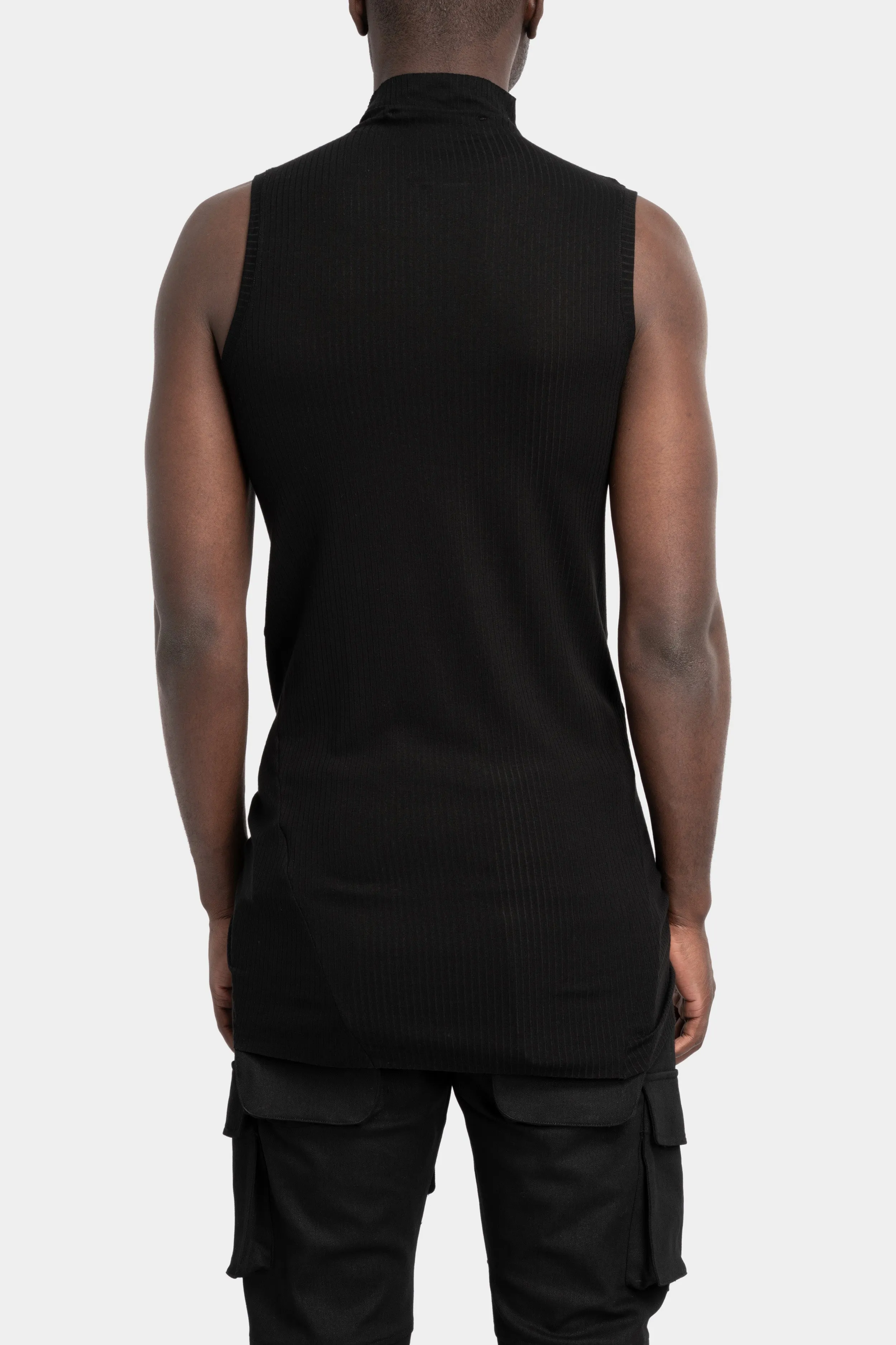 Mock neck ribbed tank top
