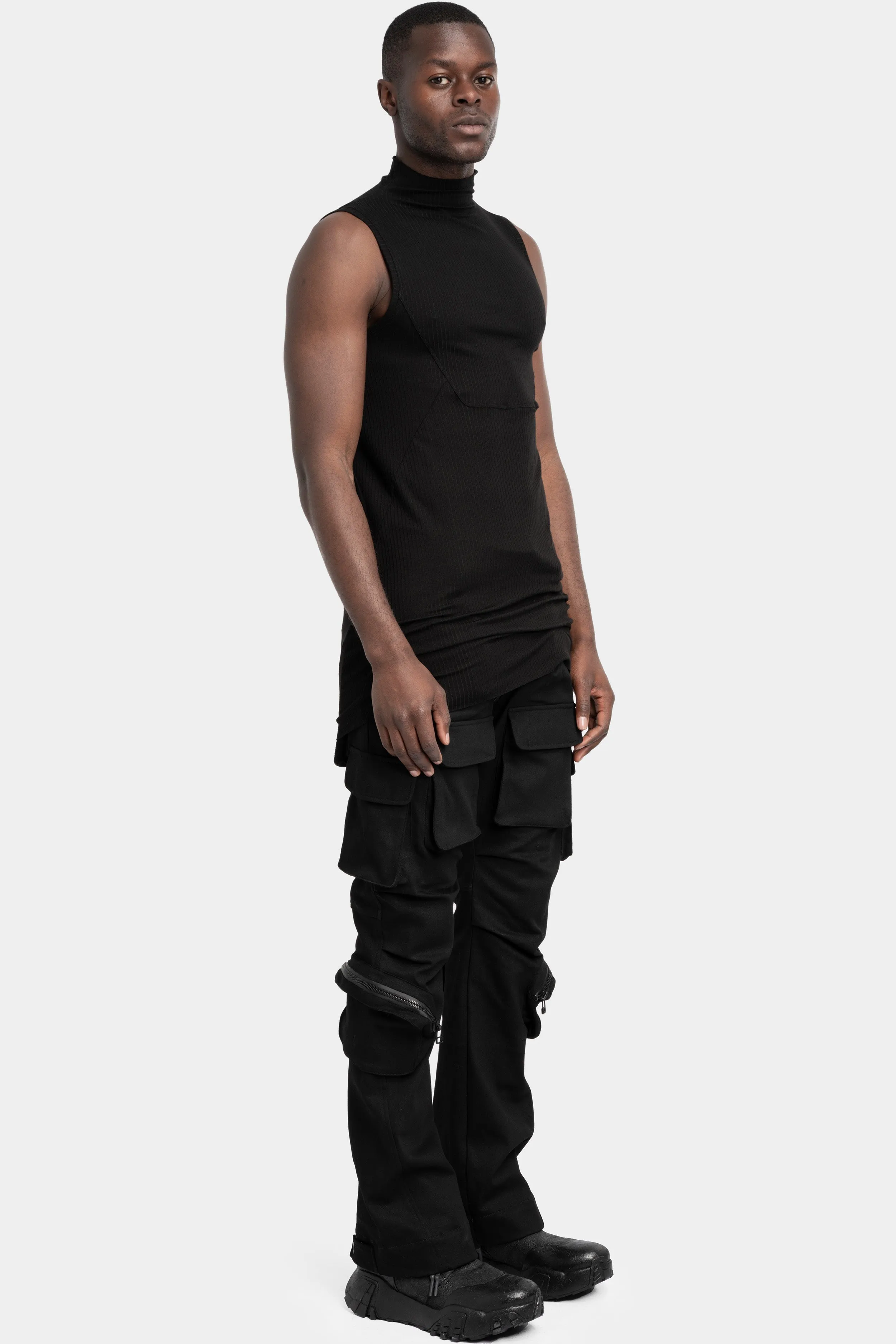 Mock neck ribbed tank top
