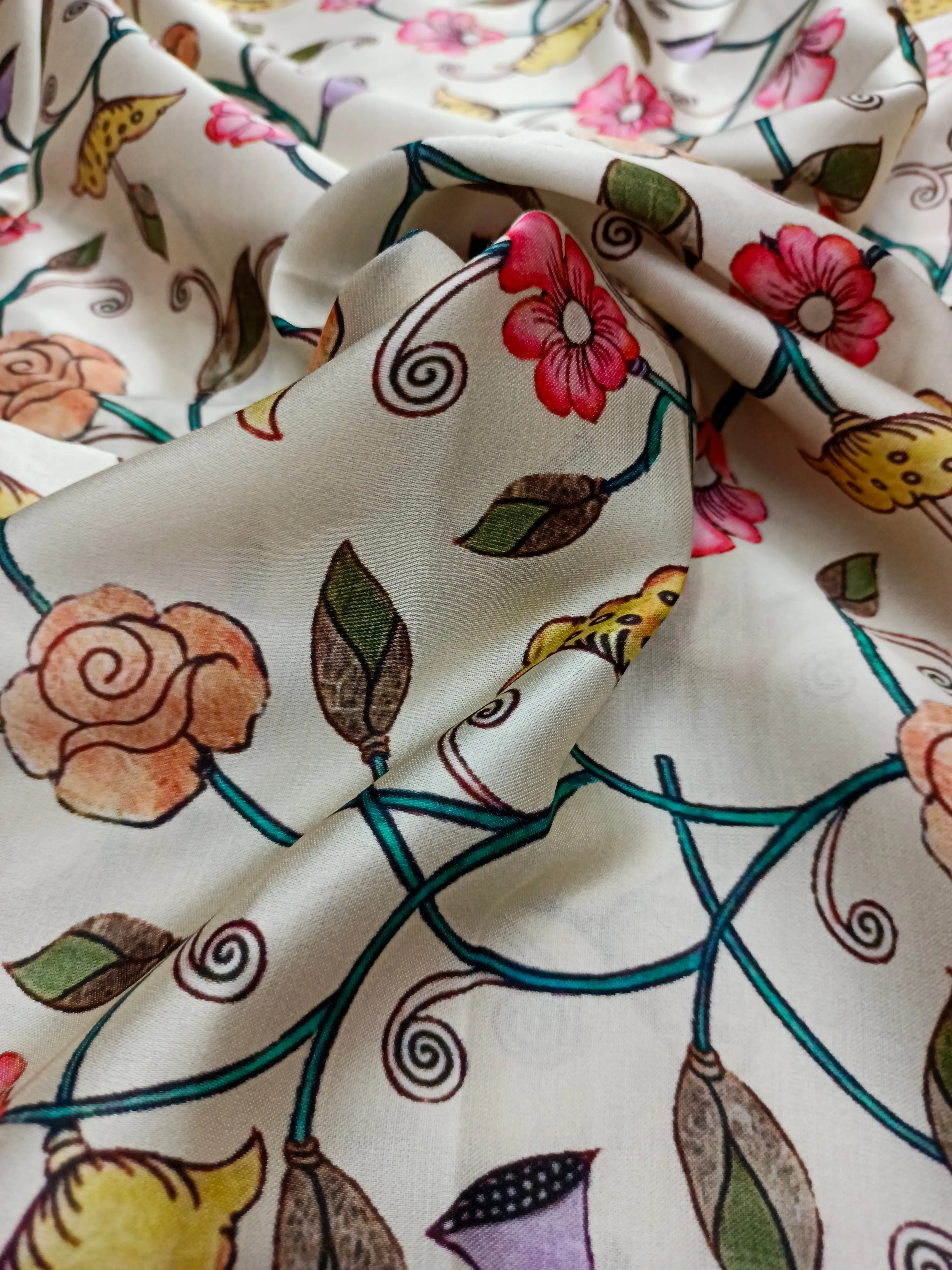 Modal Satin Soft Muslin Digital Printed Fabrics